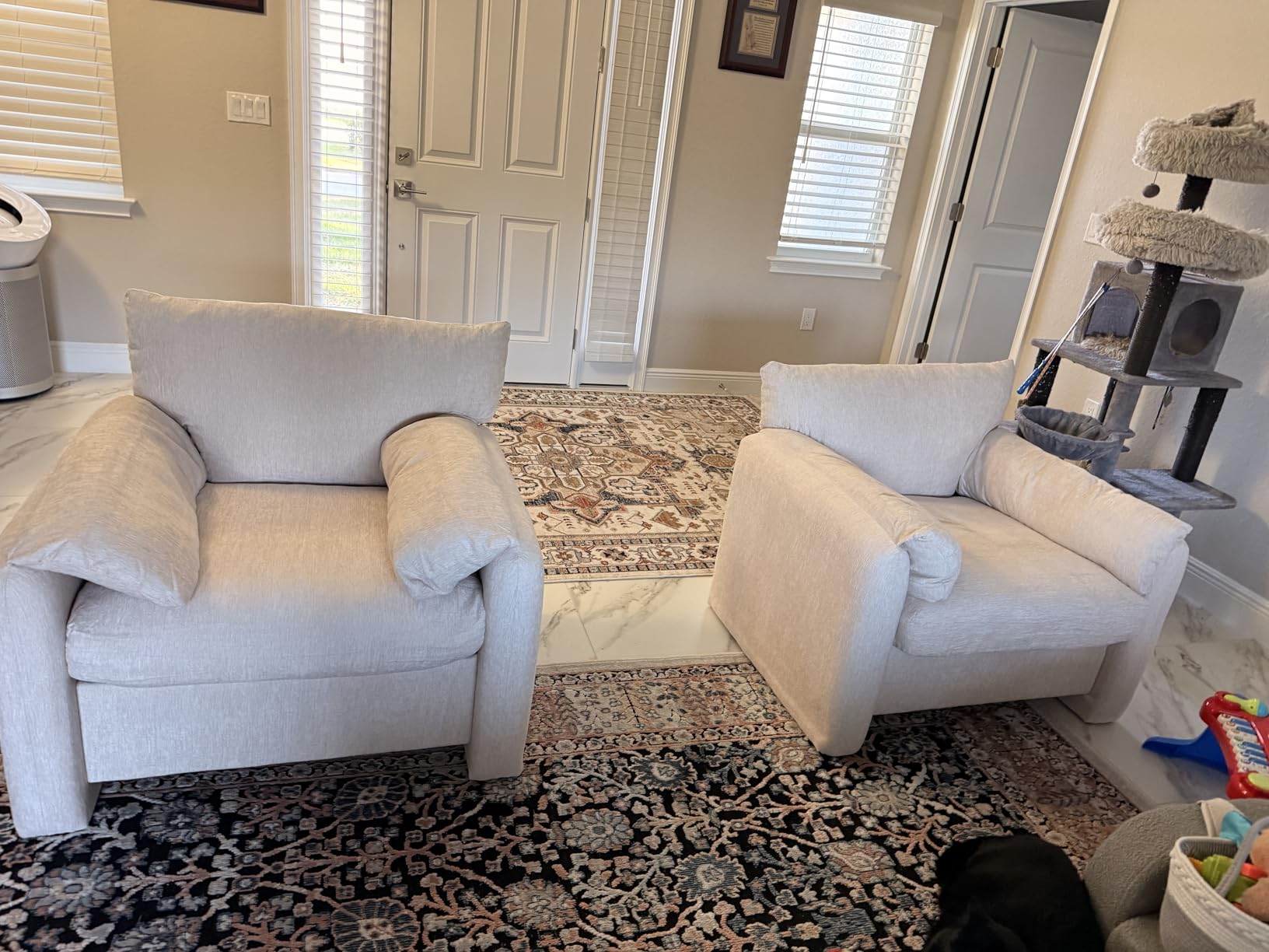 Howjoe Accent Chair for Living Room, Oversized Reading Armchair, Beige customer photo 1