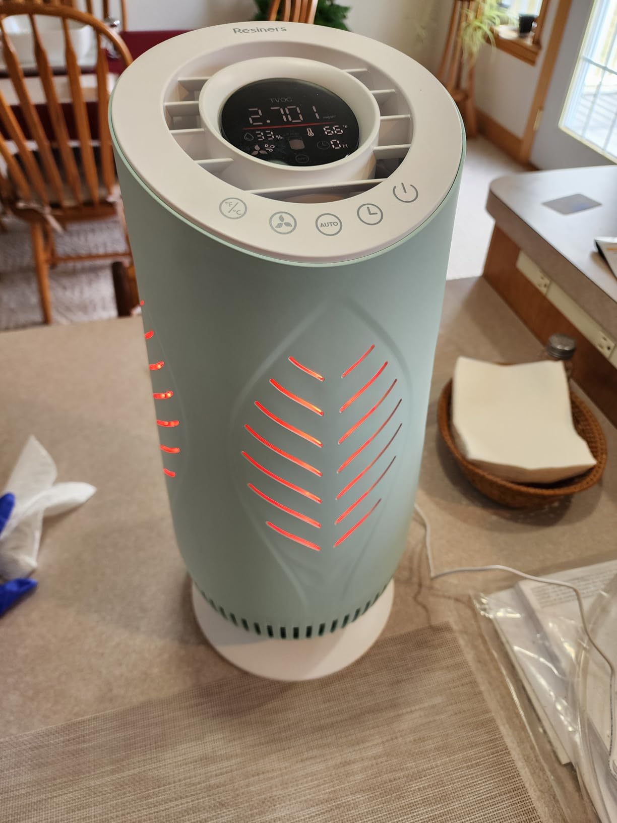 Resiners AirPure Air Purifier with H13 True HEPA Filter for Epoxy Resin | Real-Time TVOC Display, Auto Mode, Real-Time Temp & Humidity Display, Applicable space 151-344 ft²/14-32 m² customer photo 1