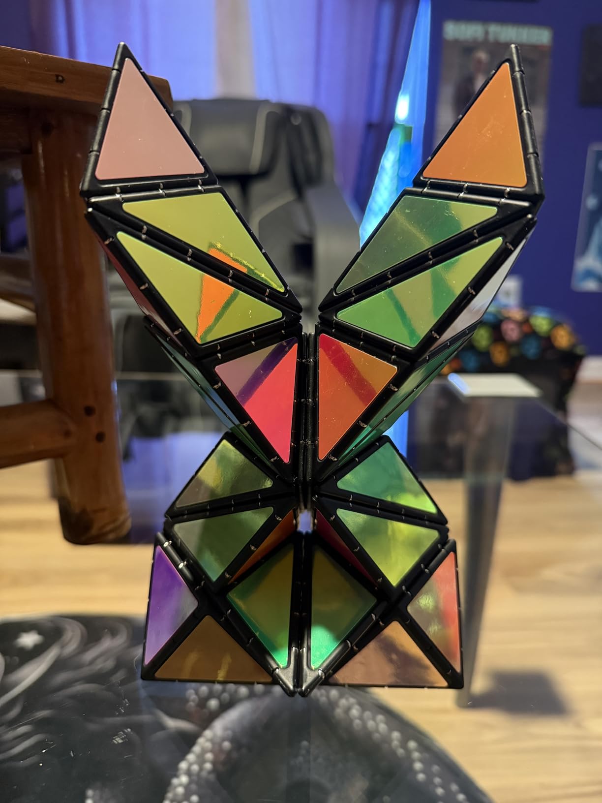 TOSY Magnet Pyramid Glow - 1 Cube Transforms into 1 Billion Shapes, 12 Pieces, 243 Rare Earth Magnets, Glowing, Holographic Design Magnet Tiles Creative Puzzle STEM/STEAM Toy customer photo 1