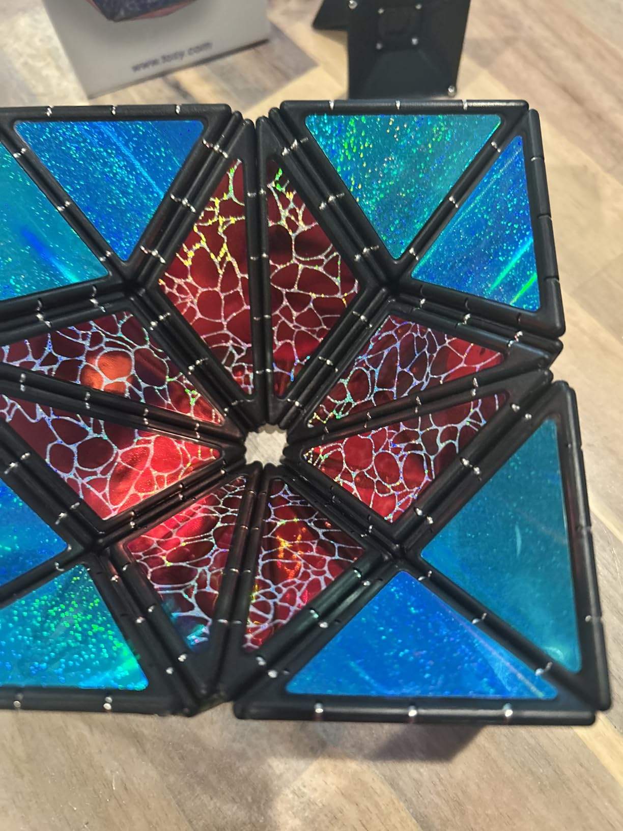 TOSY Magnet Pyramid Glow - 1 Cube Transforms into 1 Billion Shapes, 12 Pieces, 243 Rare Earth Magnets, Glowing, Holographic Design Magnet Tiles Creative Puzzle STEM/STEAM Toy customer photo 2