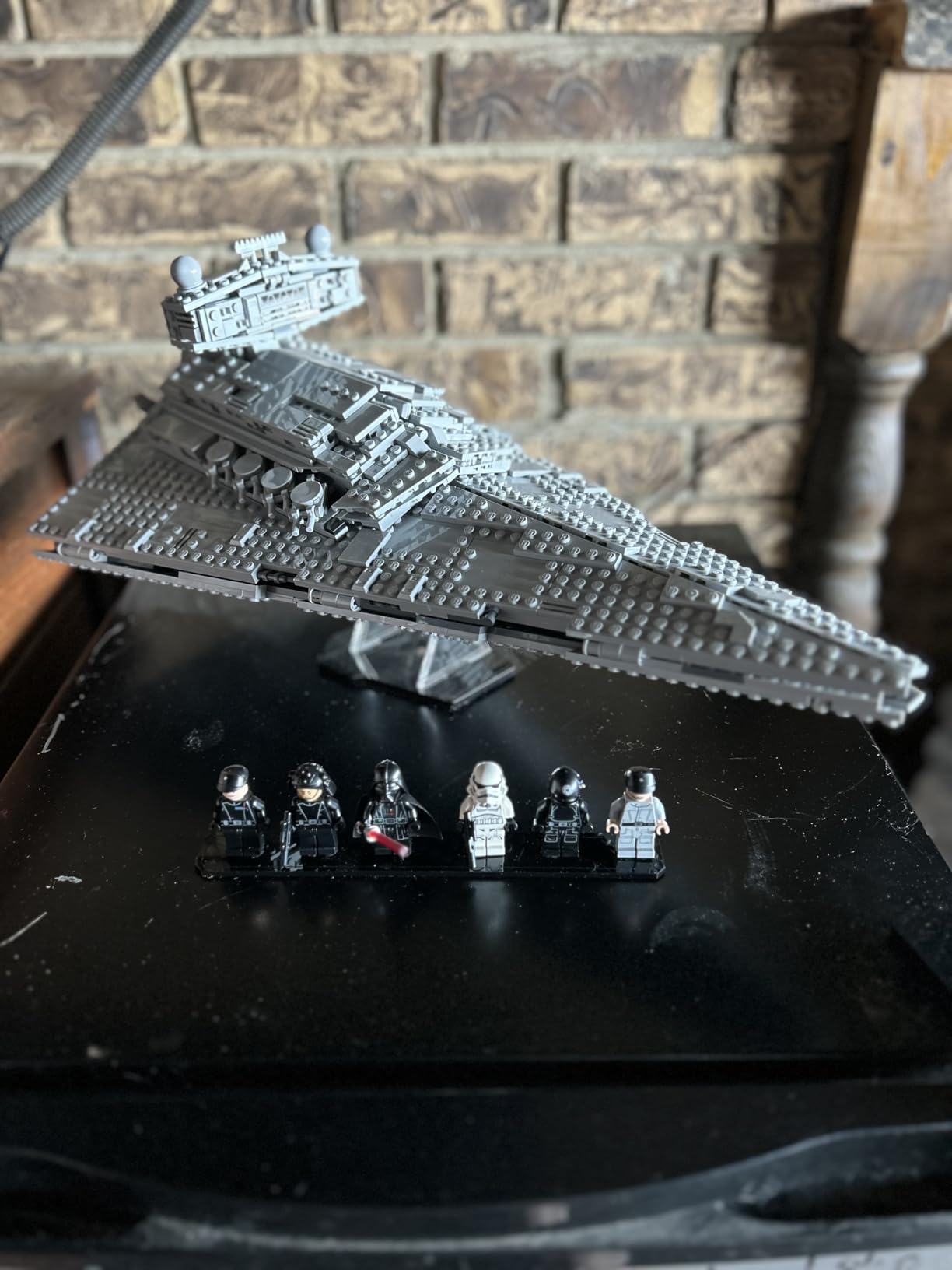 Display Stand Compatible with LEGO Star Wars 75394 Imperial Star Destroyer - Showcase Stand with 6 Figure Minifigure Display - Set Not Included customer photo 1