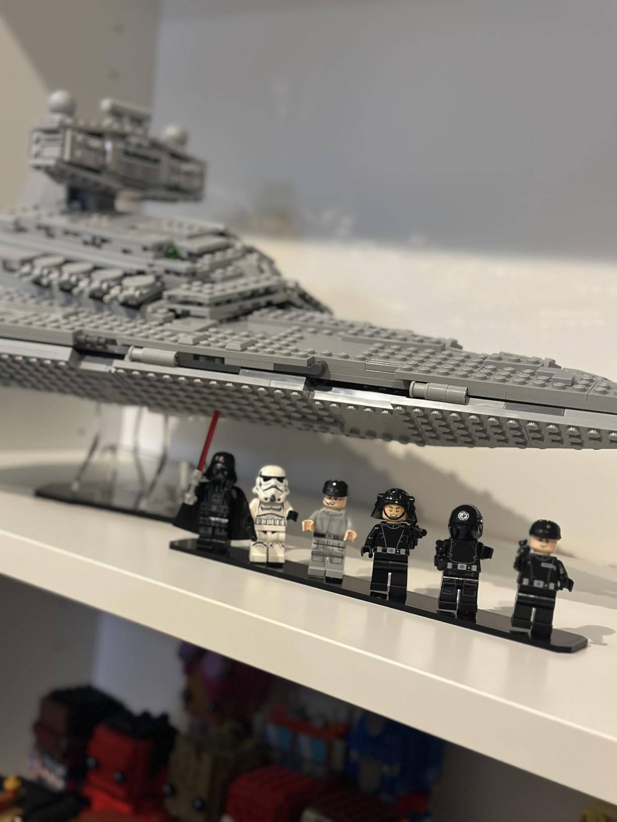 Display Stand Compatible with LEGO Star Wars 75394 Imperial Star Destroyer - Showcase Stand with 6 Figure Minifigure Display - Set Not Included customer photo 2