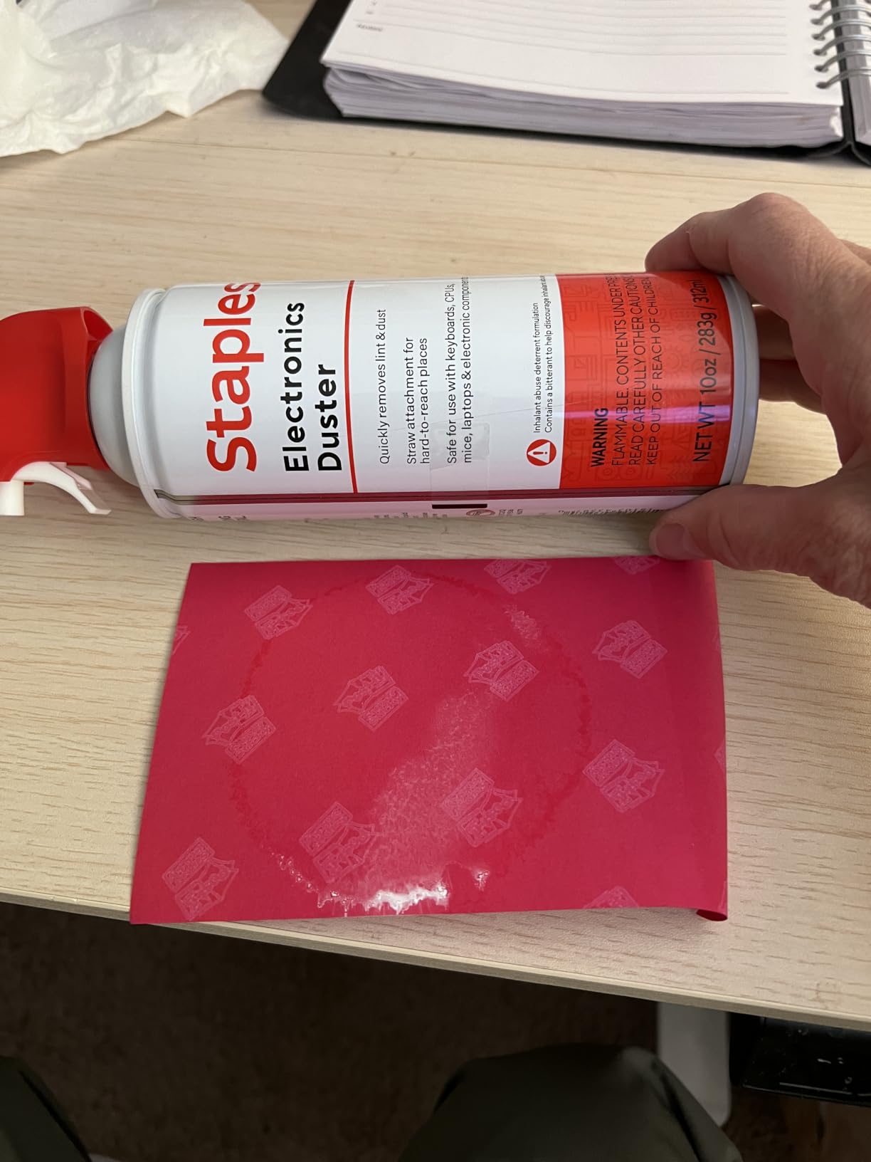 Staples Compressed Air Duster, 10 oz Can, Electronics & Keyboards, Office | Blasts away dust and debris from laptops, vents, and hard-to-reach office equipment. customer photo 2
