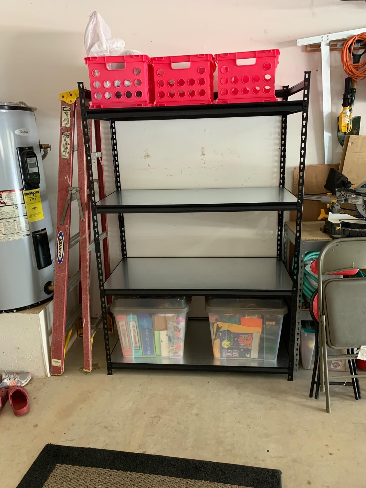 Lauxery 5-Tier 3000 lbs Heavy Duty Garage Shelving, 48 x24 x72 in | Sag-Proof Aluminum Deck, Boltless Design, Easy Assembly, Moisture Resistant, Adjustable, for warehouse, Garage & Basement customer photo 2