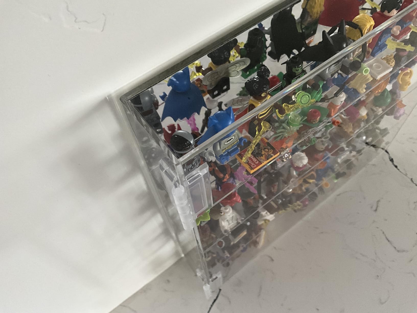 FigFortress LEGO Minifigure Display Case | Mirrored Back, Embedded Studs for 40 Minifigs | Pre-Assembled Wall Mount | UV Protected Clear Acrylic customer photo 2