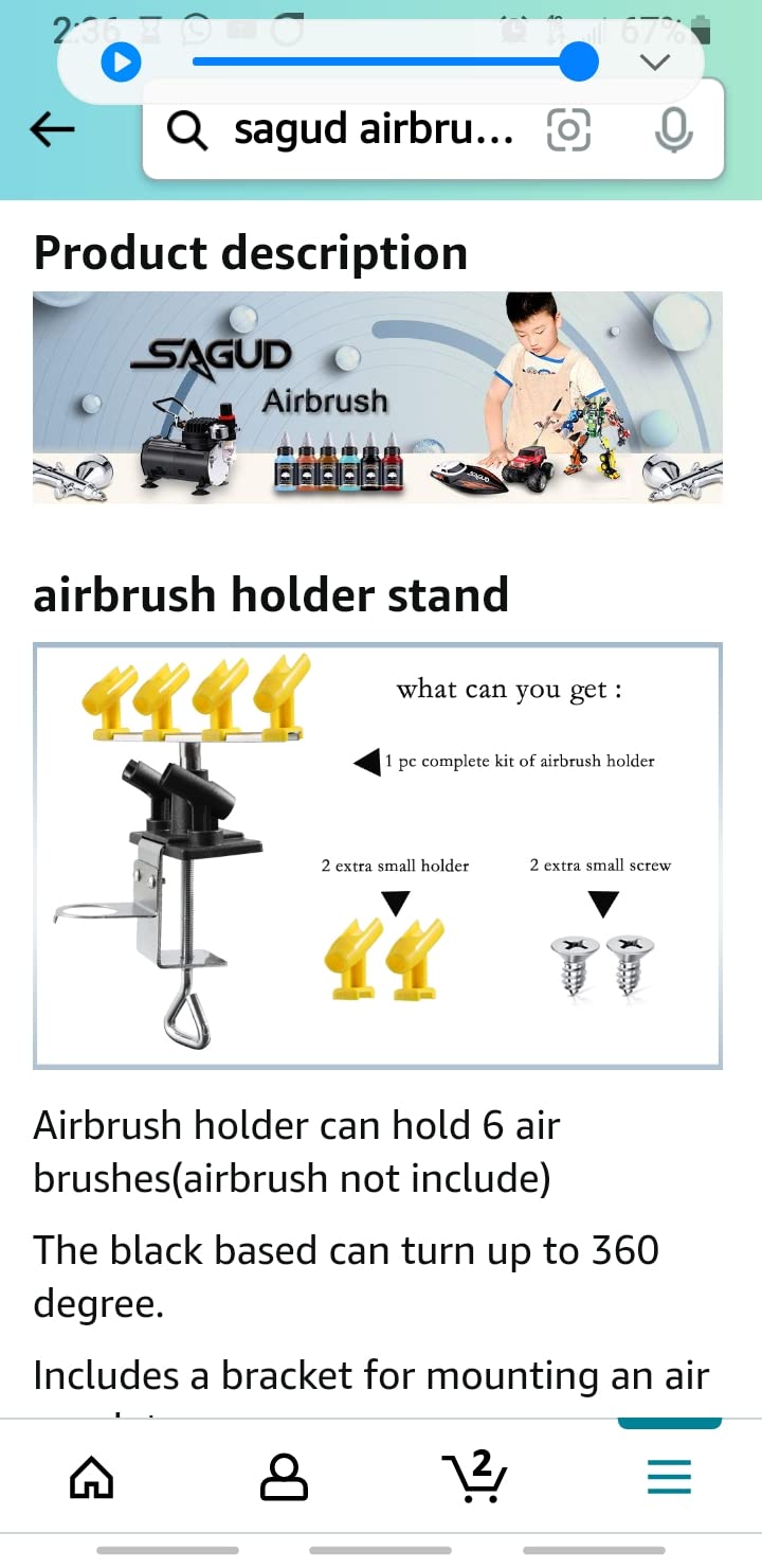 SAGUD Airbrush Holder Station Stand Air Brush Accessories Holds 4 Airbrushes Kits for Workbench or Workshop customer photo 1