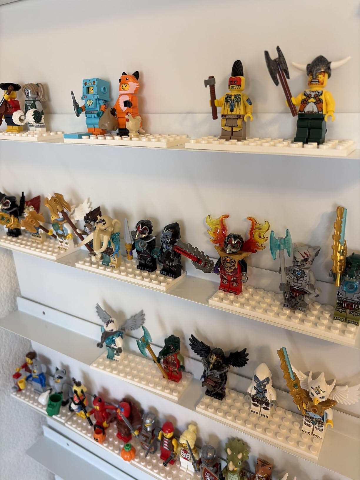 4-Pack Minifigure Display Case, Holds Up to 96 Figures, Mini Action Figure Display Shelf with Brick Building Baseplate, Metal Floating Magnetic Figure Display Cabinet Wall Mount for Lego Minifigure customer photo 1