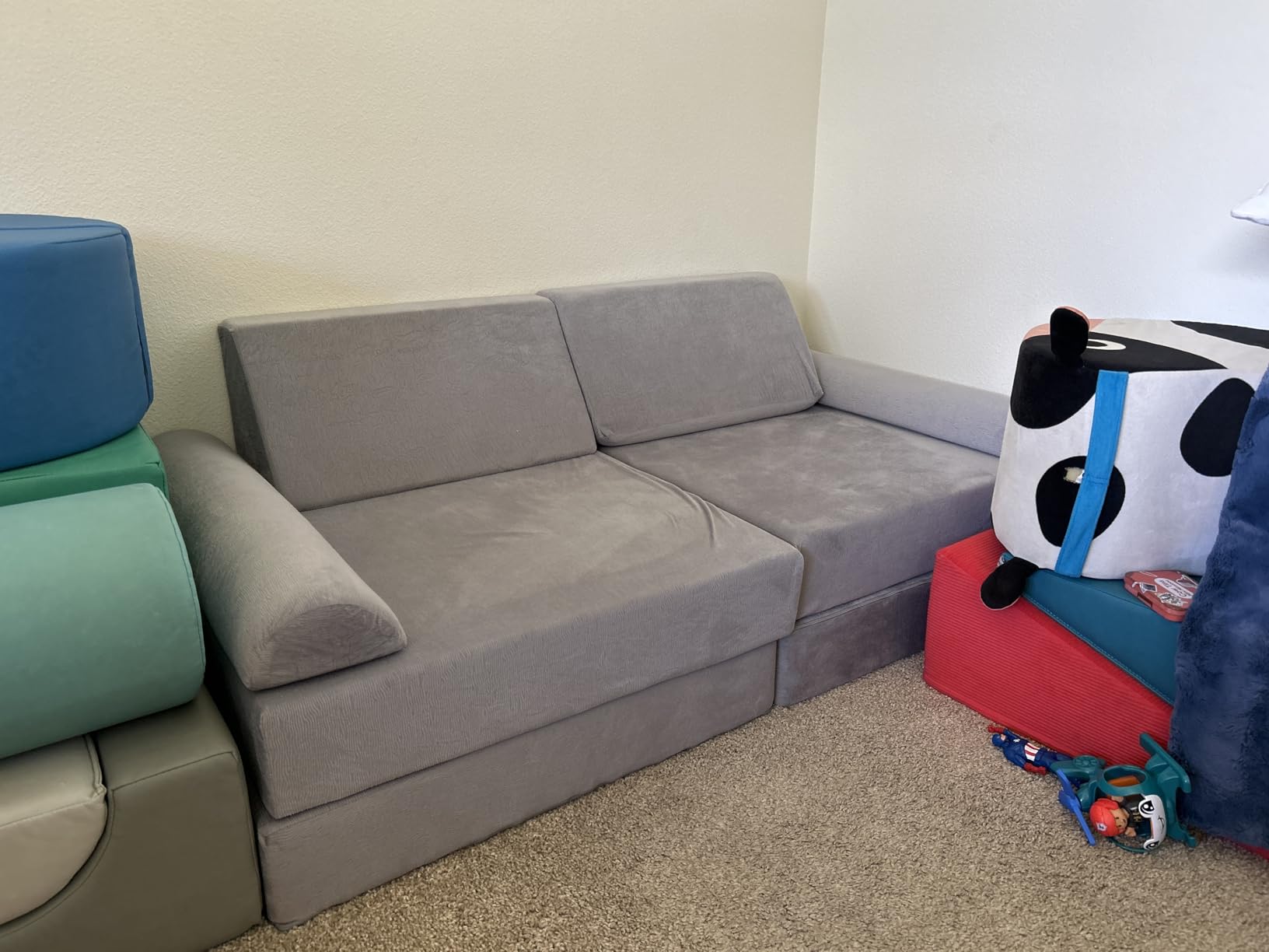 Modular Kids Play Couch 10PCS - Convertible Kids Sofa & Toddler Play Couch with DIY Foam Pieces for Imaginative Play, Climbing & Relaxation for Playroom, Bedroom, Nursery & Living Room customer photo 2