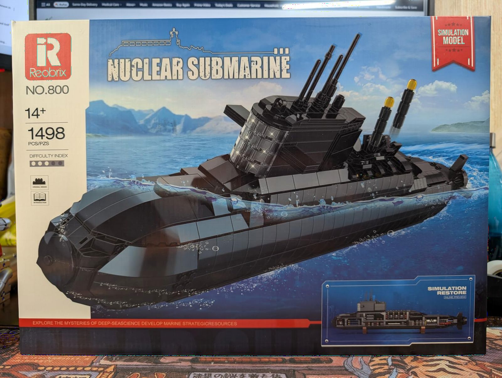 Reobrix Nuclear Submarine Building Set for Adults, 1498 PCS Military Submarine Model Kit with LED Lights, Display Stand and Opening Side Panels, Collectible Army Building Toy Gift for Teens 14+ customer photo 2