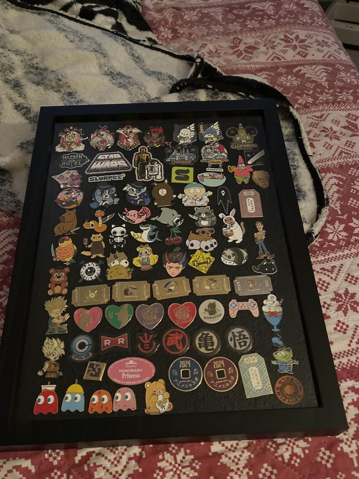 tutata 12x16 Pin Display Case, Enamel Pin Frame, Wall Mount Shadow Box customer photo 1