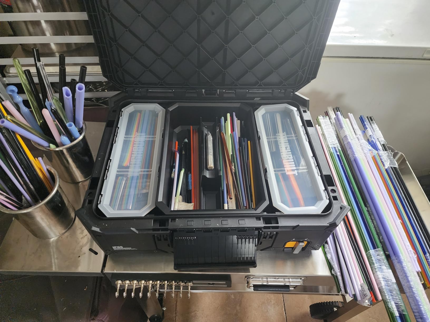 ToughBuilt Portable 2-in-1 Rolling Tool Box, Wheels & Stackable Design, Black customer photo 2