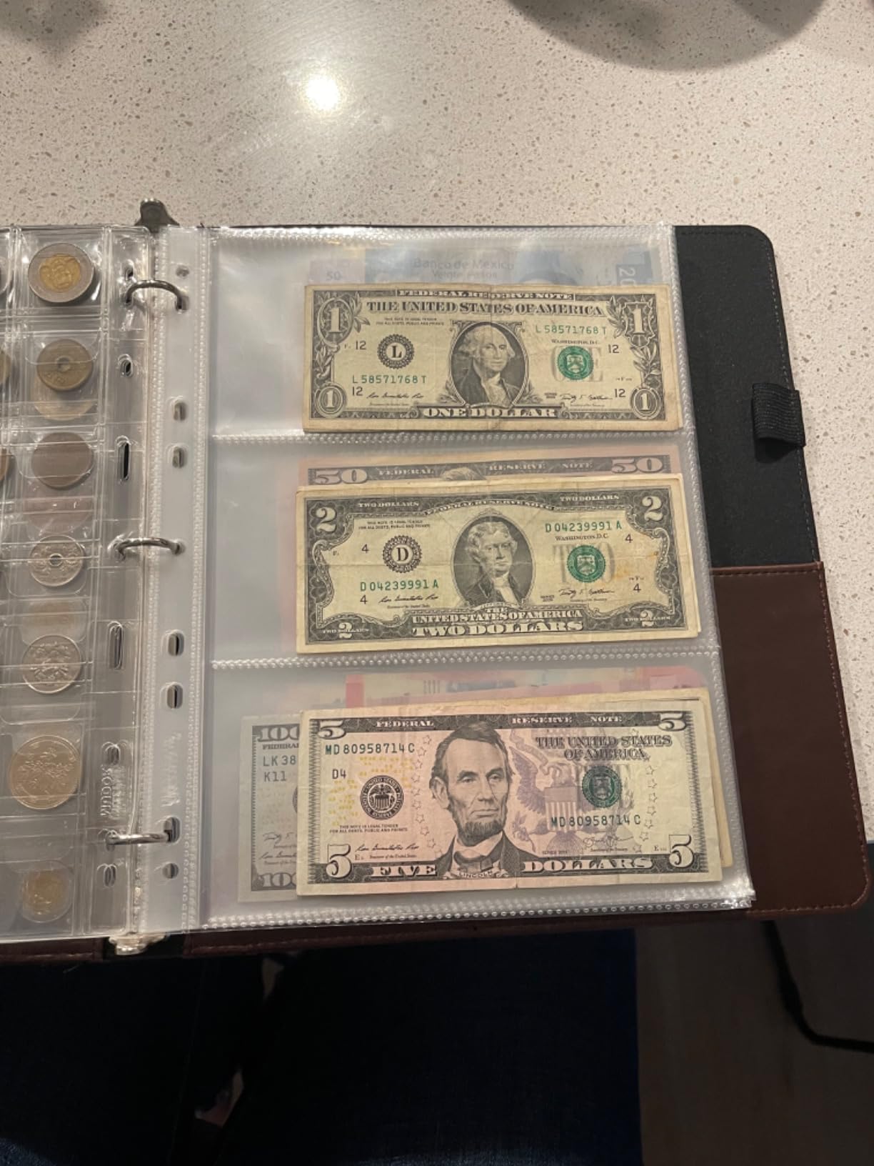 50 Sheets Currency Sleeves for Paper Money Collection Bill Banknote Book | Uncle Paul Currency Pages 3 Pockets/page Fit Banknotes & Collectibles under 19x9cm PP Membrane Inner customer photo 1