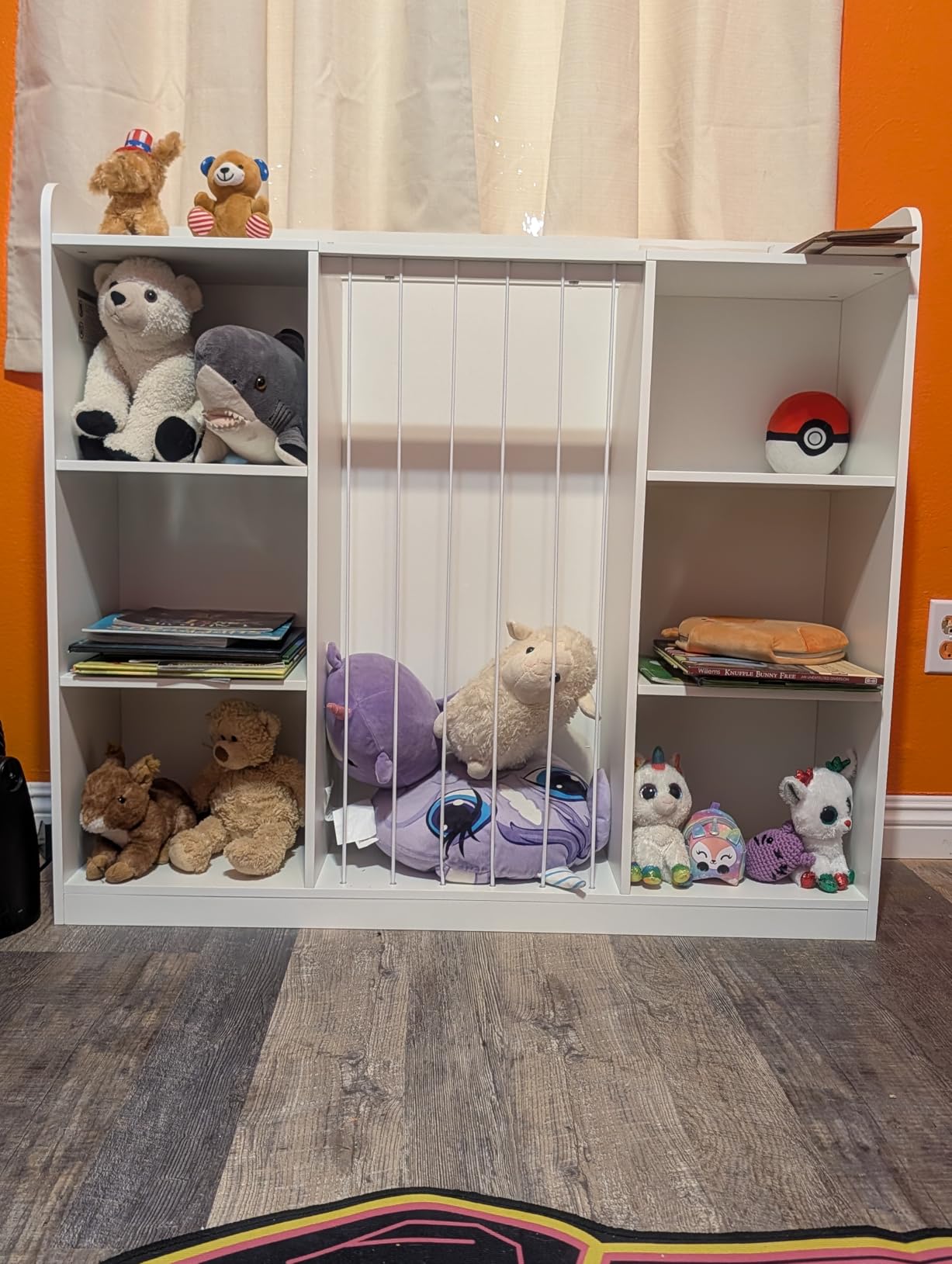 2-in-1 Toy & Stuffed Animal Organizer, Kids 6-Cube Storage Shelf with Rounded Corners & Anti-Tip for Playroom Bedroom customer photo 2