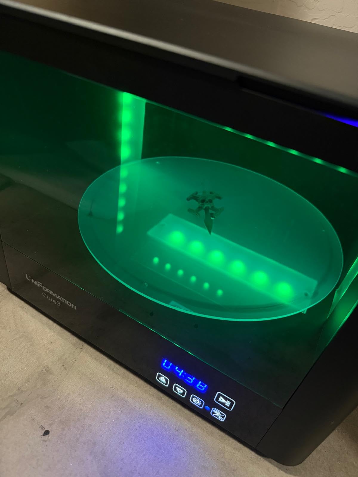 UniFormation Cure3 10.3-inch Resin Curing Machine with UV Curing Station | 10.3-inch curing box with 360 turntable, D282 x H162 mm size and 405nm UV light for resin 3D printed models customer photo 1