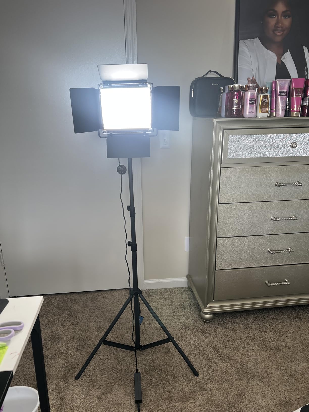 NEEWER Bi Color LED Studio Light with Tripod Stand Barndoors customer photo 2