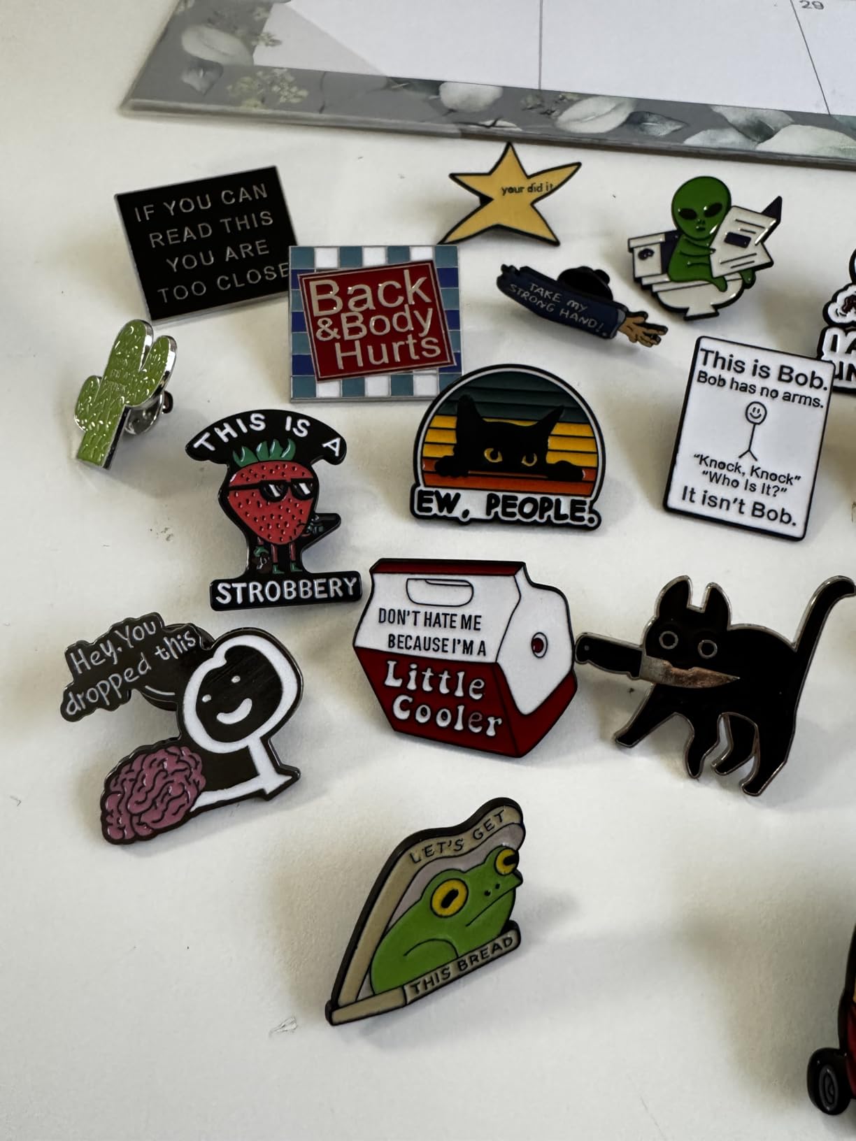 SOWPOPY Funny Enamel Pins Bulk, Meme Lapel Pin Set for Backpacks customer photo 1