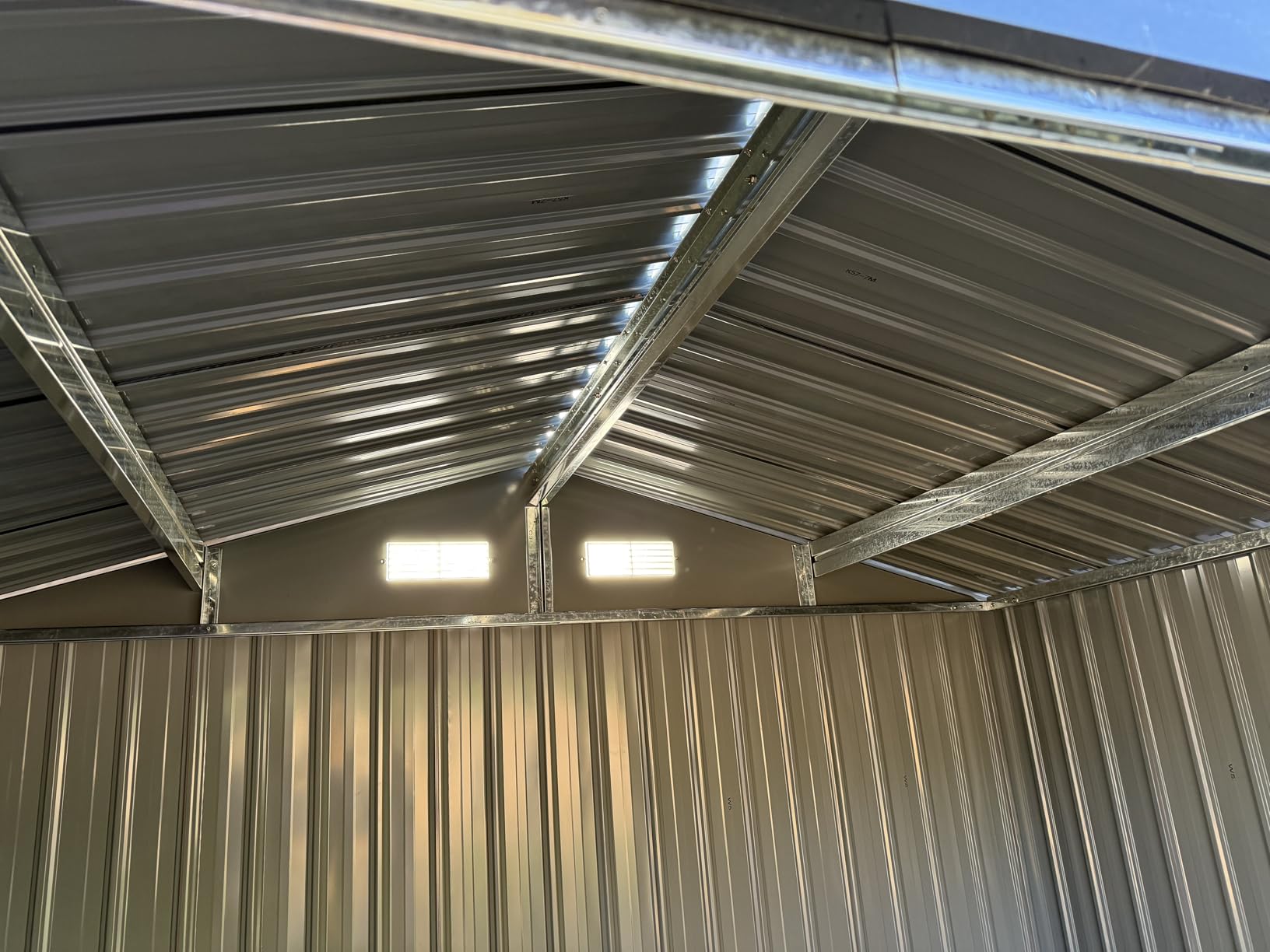 Aoxun 8'x6' Shed with Floor Galvanized Steel Outdoor Storage Shed Brown customer photo 2