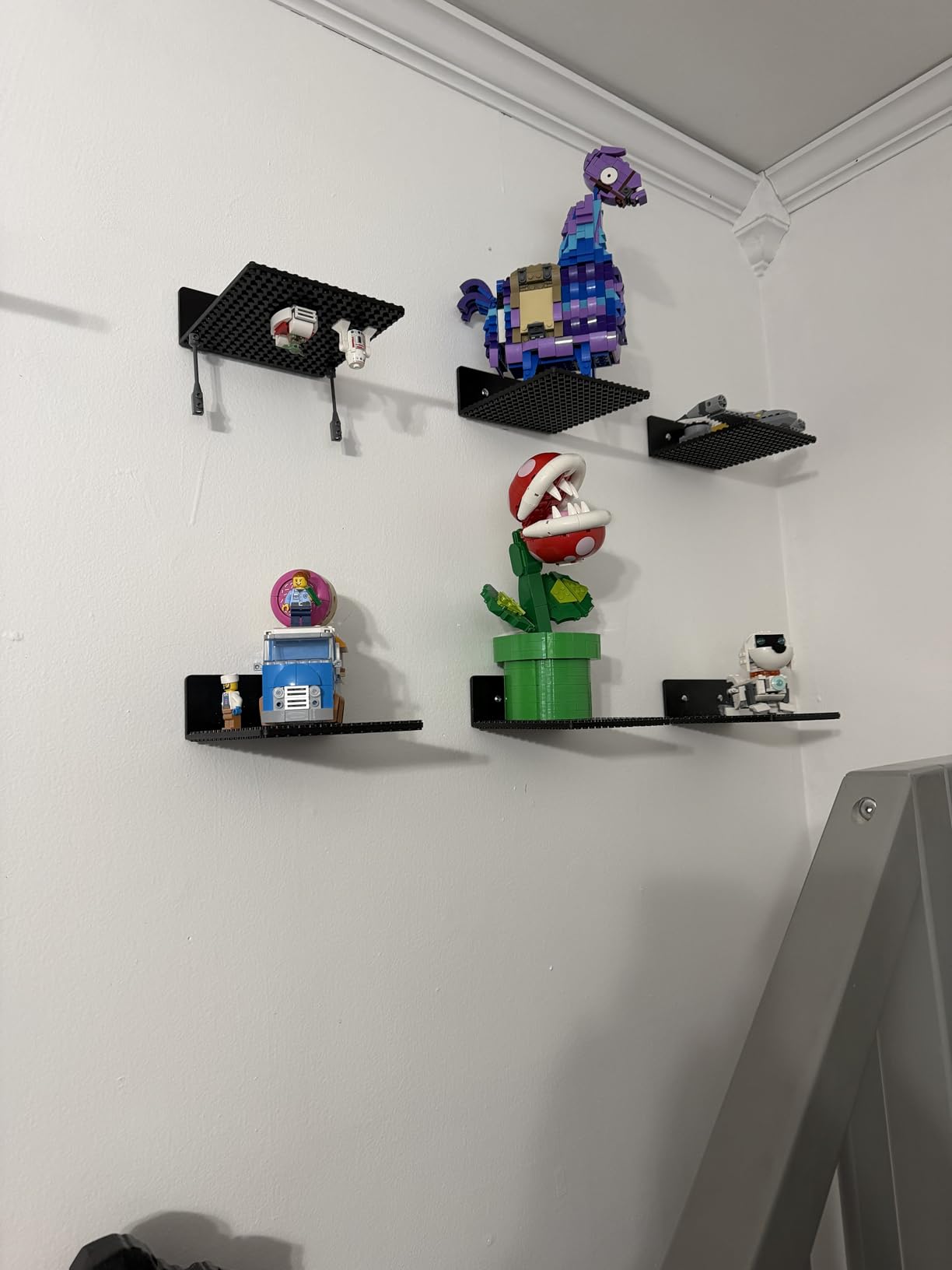 BlissBox 6-Pack Floating Shelves for Wall Compatible with Lego Bricks, Black | Building Bricks Display Shelves for Minifigures, 5x5.5inch Dual-Sided 16x17 Studs, ABS Display Shelf for Room Decor customer photo 1