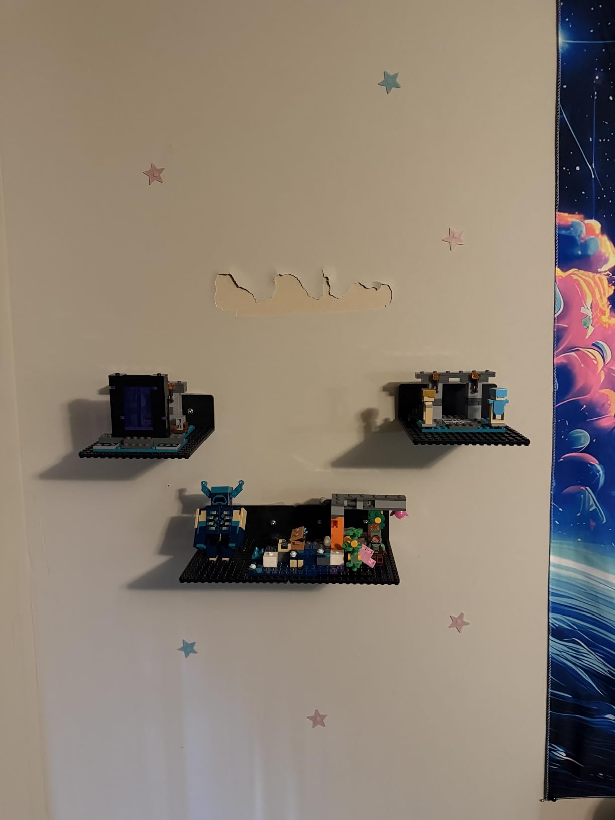 BlissBox 6-Pack Floating Shelves for Wall Compatible with Lego Bricks, Black | Building Bricks Display Shelves for Minifigures, 5x5.5inch Dual-Sided 16x17 Studs, ABS Display Shelf for Room Decor customer photo 2