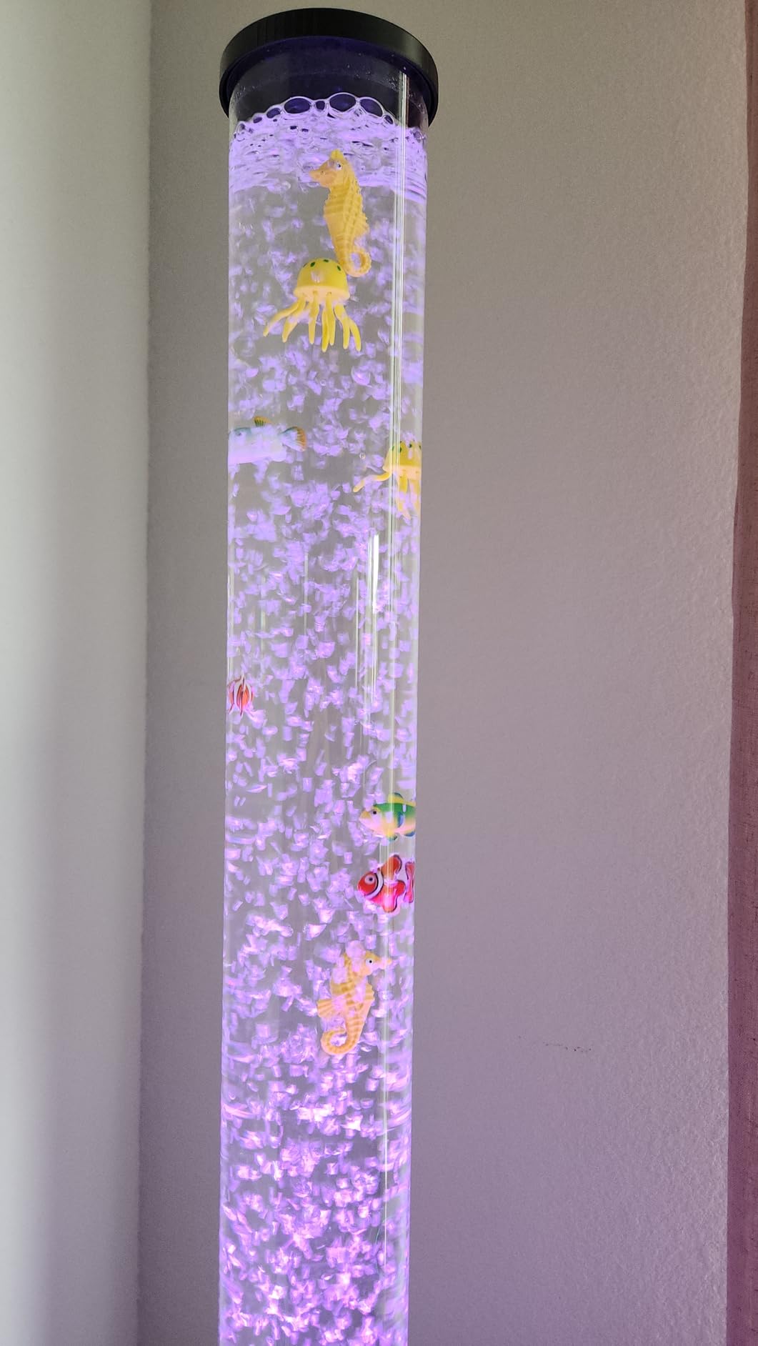 CALOVER 4FT Silver Sensory Bubble Tube Floor Lamp - Simulated Aquarium Relaxing Mood Light for Sensory Rooms, Home, Office | Perfect Christmas, Birthday Gift for Kids, Adults, Autism Therapy customer photo 2
