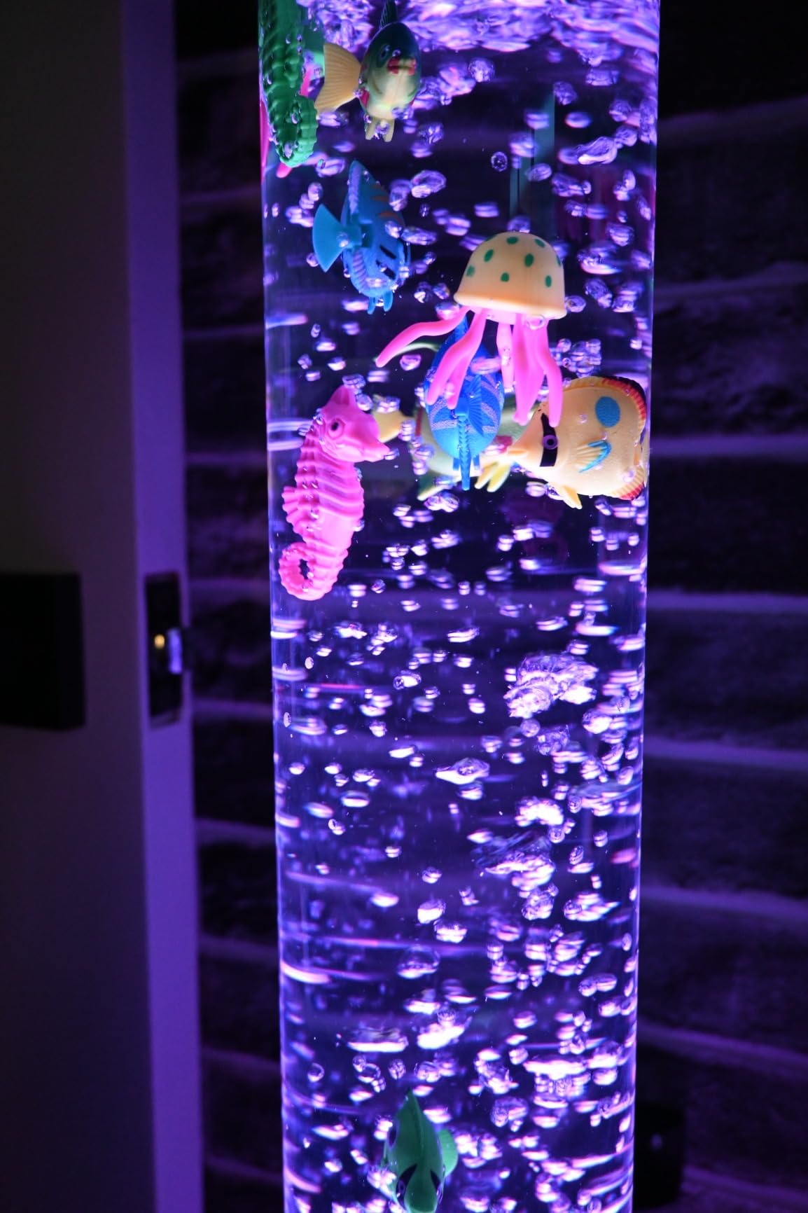 CALOVER 4FT Sensory Water Bubble Tube Floor Lamp with Bracket- Fake Aquarium Tank Night Light for Home, Office, Sensory Room and Christmas Holiday, Birthday Gift for Kids, Autism, Men & Women customer photo 2