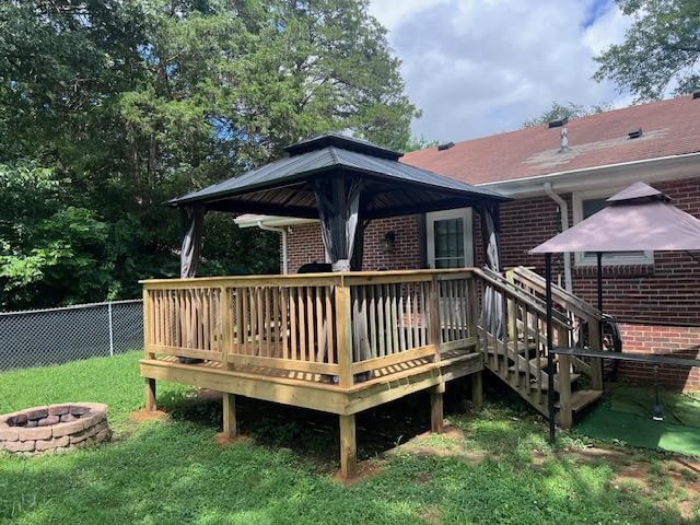 Aoxun Gazebo 10x12 Hardtop Gazebo with Double Galvanized Steel Roof, Gray customer photo 1
