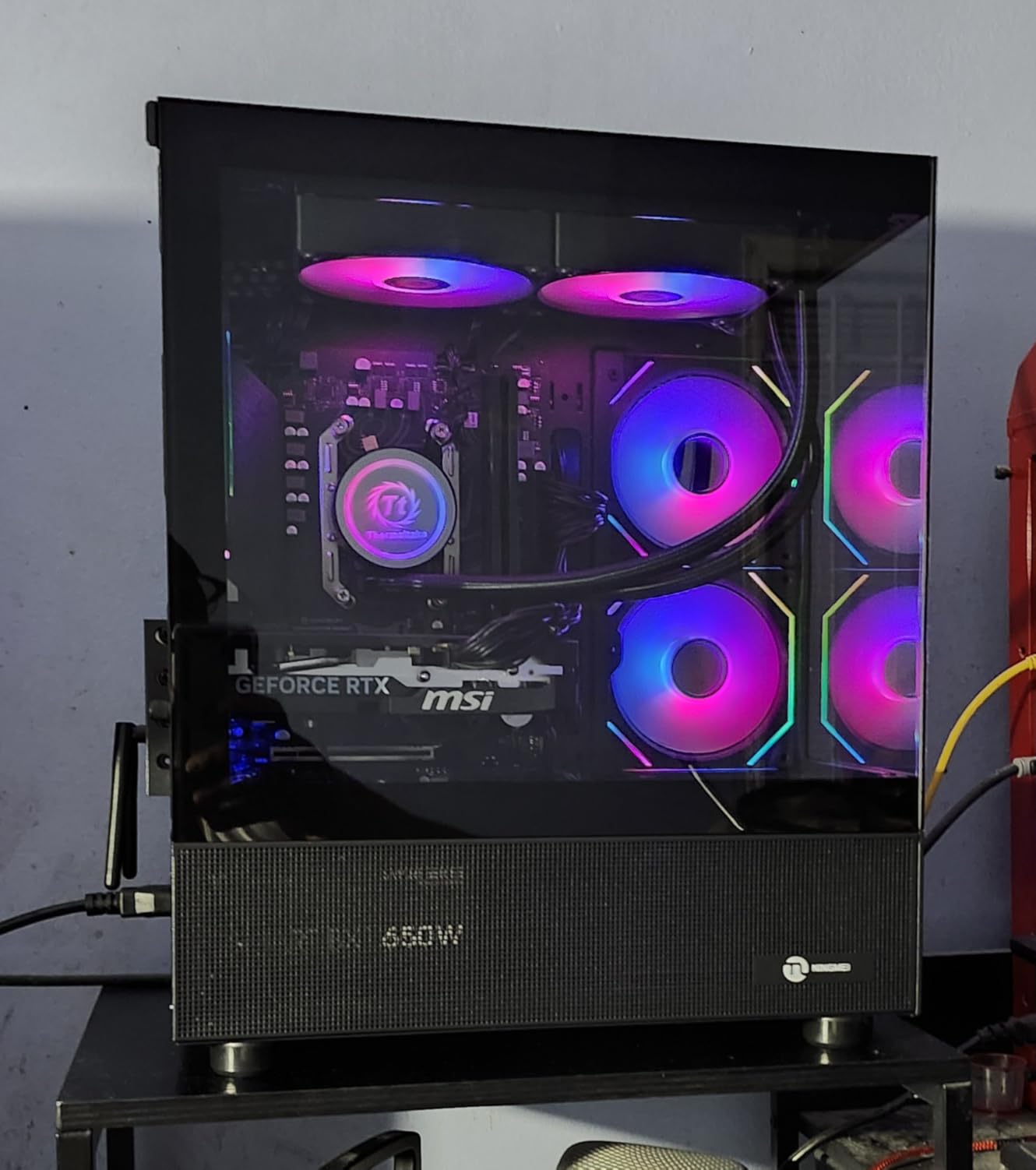 NINGMEI Prebuilt Gaming PC AMD Ryzen 7 5700X RTX 5060 8GB, 32GB DDR4 RAM, 1TB Gen4 NVMe M.2 SSD, 600W PSU WiFi Ready & Windows 11 Home Gaming Desktop Computer White customer photo 1