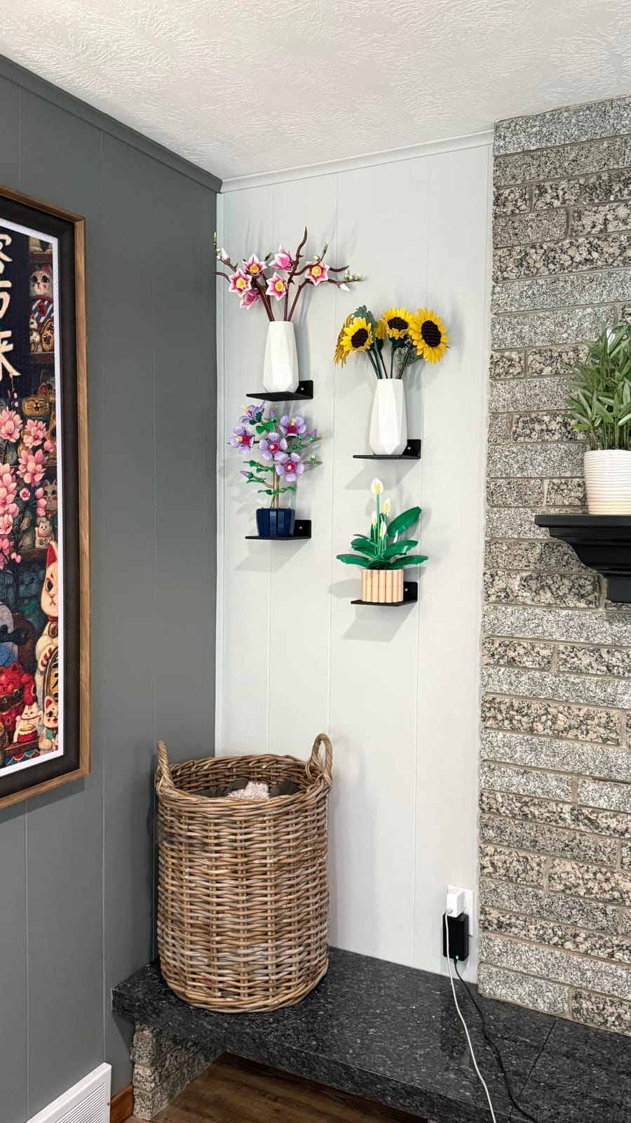 BlissBox 9-Pack Floating Shelves for Wall Compatible with Lego Building Bricks, 5x5.5inch Dual-Sided 16x17 Studs for Toy Brick Storage and Display, ABS Display Shelves for Room Decor, Black customer photo 2