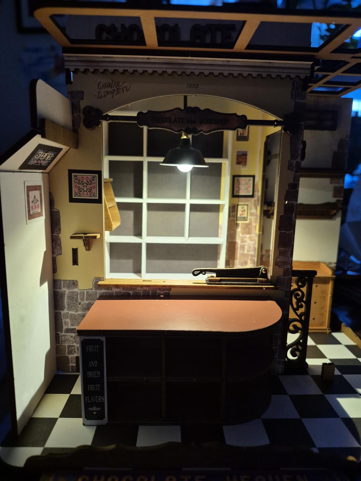 Rolife DIY Miniature House Kit Henry's Chocolate Shop 1:18 Scale Dollhouse Diorama, Tiny House Building Kit Crafts for Adults Home Decor Gift for Adults Him Her customer photo 1