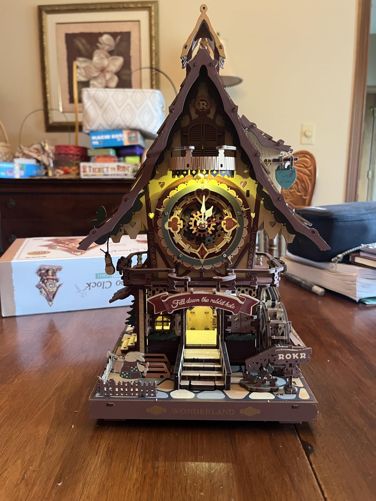ROKR 3D Wooden Puzzles for Adults, Cuckoo Clock Model Kit, Room Home Decor DIY Watch Making Kit Functional Mechanical Building Toys, Hobbies Birthday Christmas Day Gifts for Men Women 14+ customer photo 2