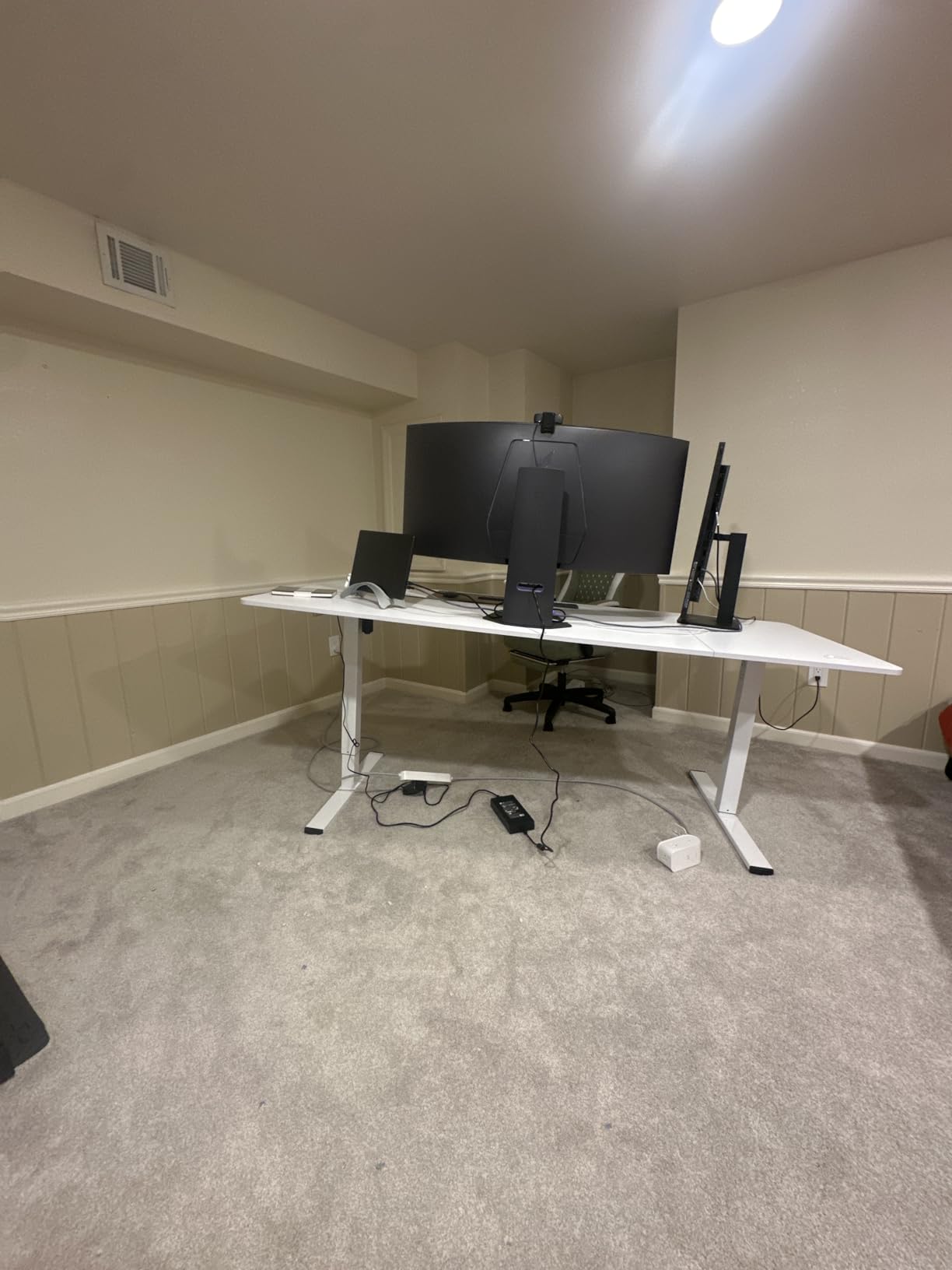 SANODESK Electric Standing Desk 71 x 32 Inches, Height Adjustable Sit Stand with Large Splice Board Desktop for Home Office, Computer Workstations，Memory Ergonomic Computer Desk, Black Frame/Black Top customer photo 2