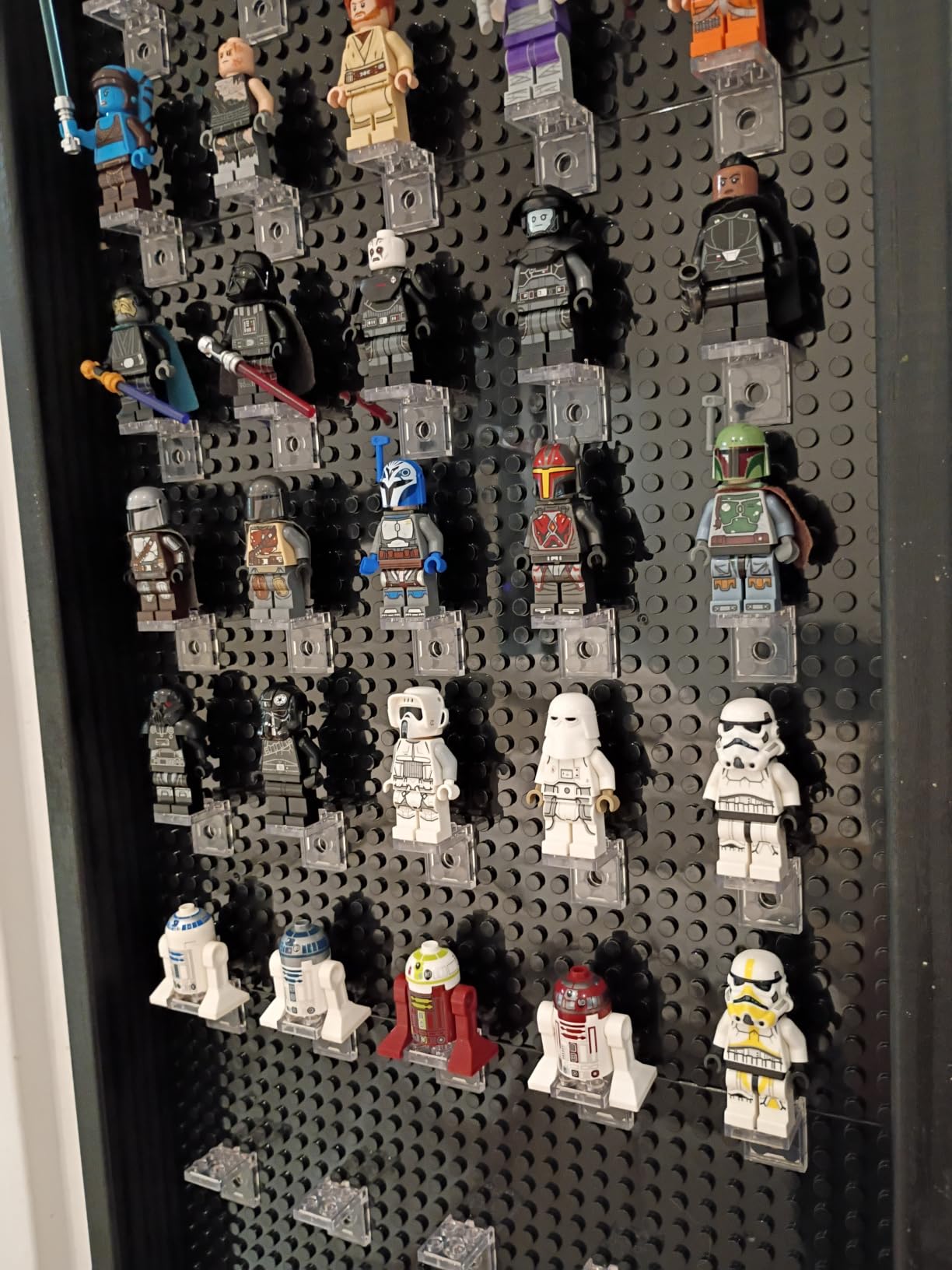 Display Stand for Mini Figure, 100 Piece Classic Trans-Clear Bracket Plate Bulk, Compatible with Lego Parts and Pieces customer photo 1