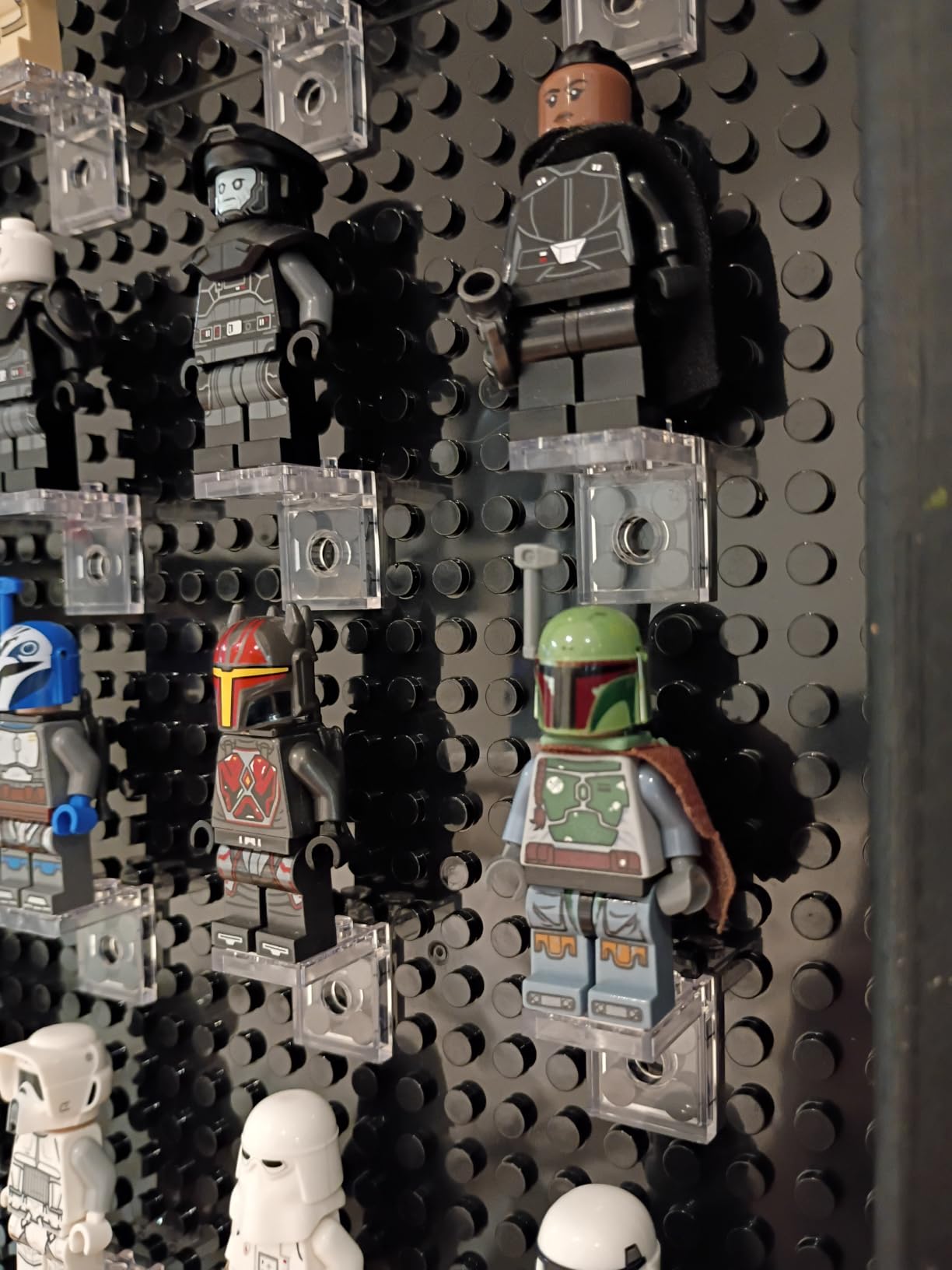 Display Stand for Mini Figure, 100 Piece Classic Trans-Clear Bracket Plate Bulk, Compatible with Lego Parts and Pieces customer photo 2