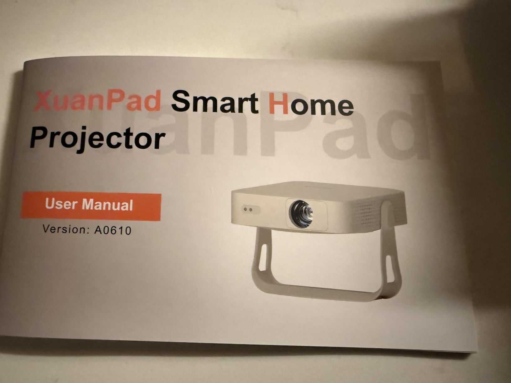 [Officially-Licensed App & Auto Focus]White Smart Mini Projector with WiFi and Bluetooth, XuanPad 4K Support Movie Projector, Portable Native 1080P Outdoor Projector with 360° Stand customer photo 1