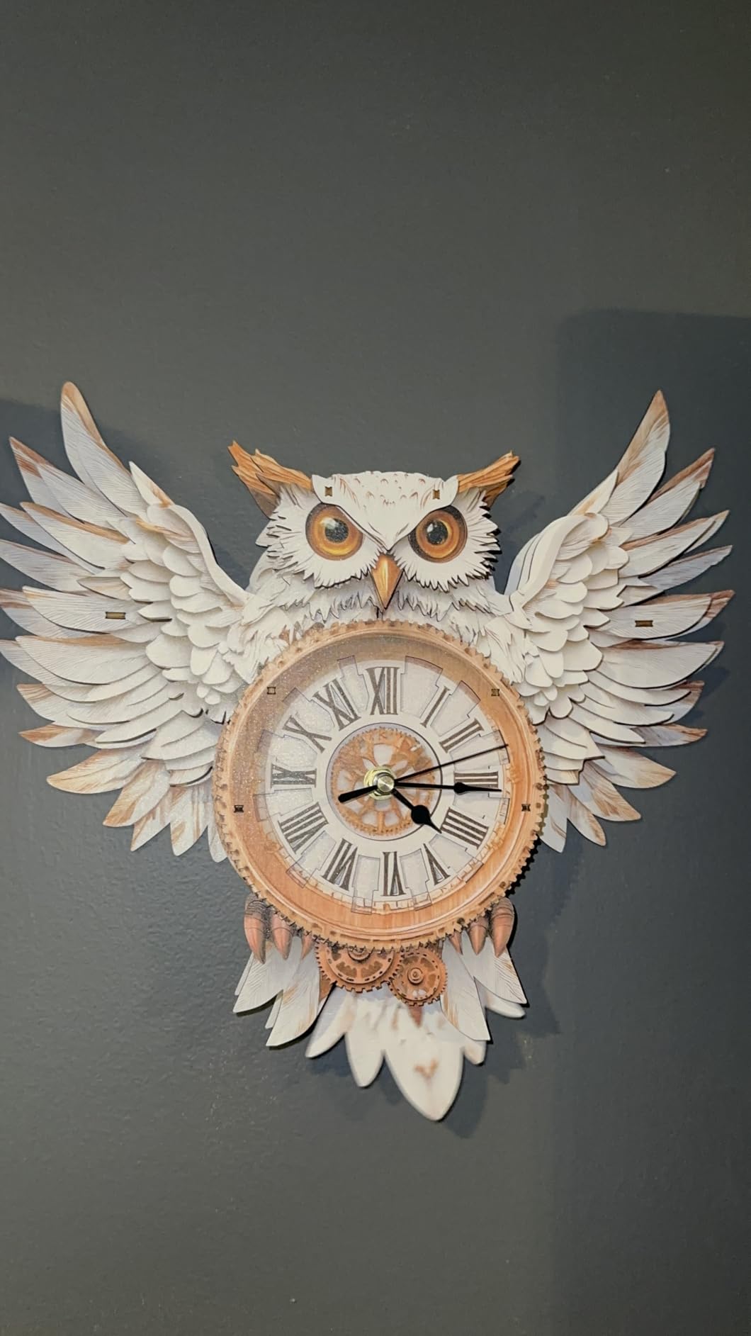 3D Wooden Puzzles for Adults Raven Design Clock Model Kit with Pendulum | Beginner 34 Pieces Raven 3D Wooden Puzzles DIY Crafts for Office Wall Decor Anniversary Birthday Christmas Idea Gift customer photo 1
