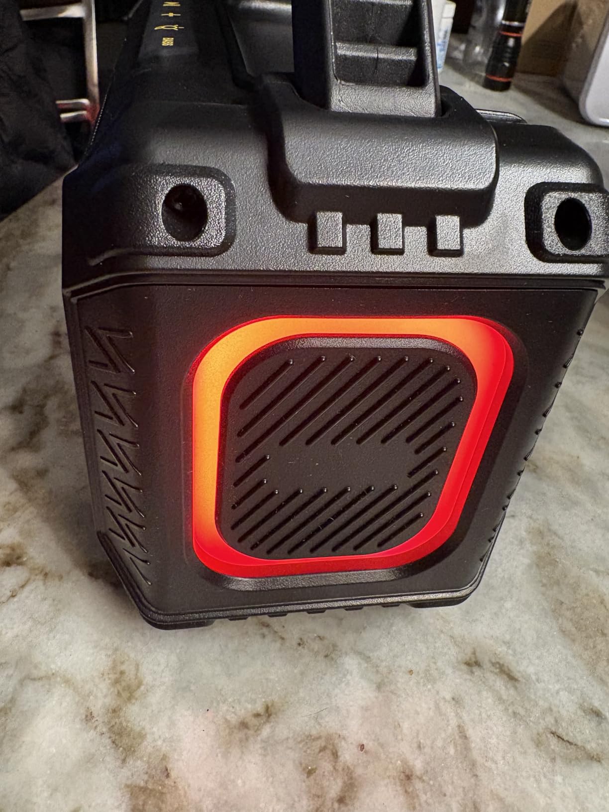 Inwa Portable Bluetooth Speakers for Jobsite - 60W Waterproof Loud Outdoor Speaker with Bass, Wireless Boombox w/Stereo Sound & RGB Lights, 12H Playtime, Durable for Work, Workshop, Garage, Camping customer photo 1