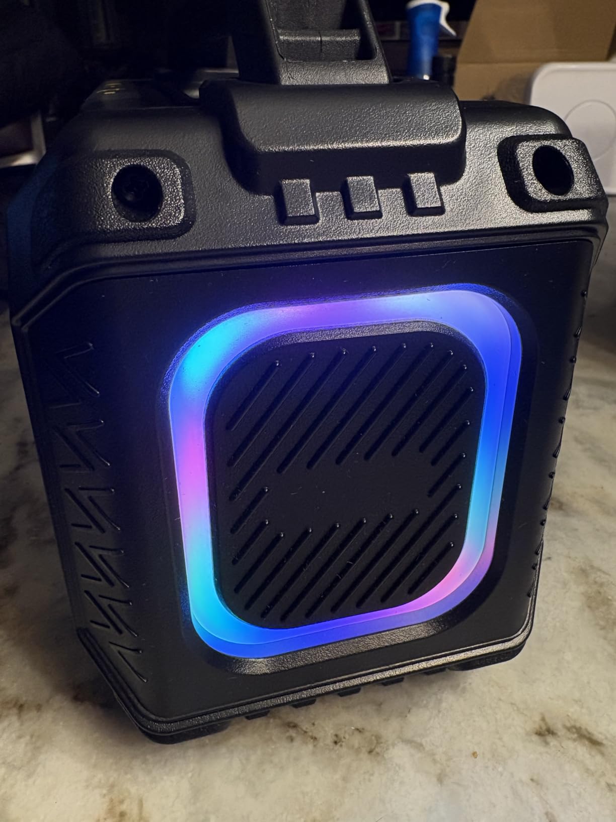 Inwa Portable Bluetooth Speakers for Jobsite - 60W Waterproof Loud Outdoor Speaker with Bass, Wireless Boombox w/Stereo Sound & RGB Lights, 12H Playtime, Durable for Work, Workshop, Garage, Camping customer photo 2