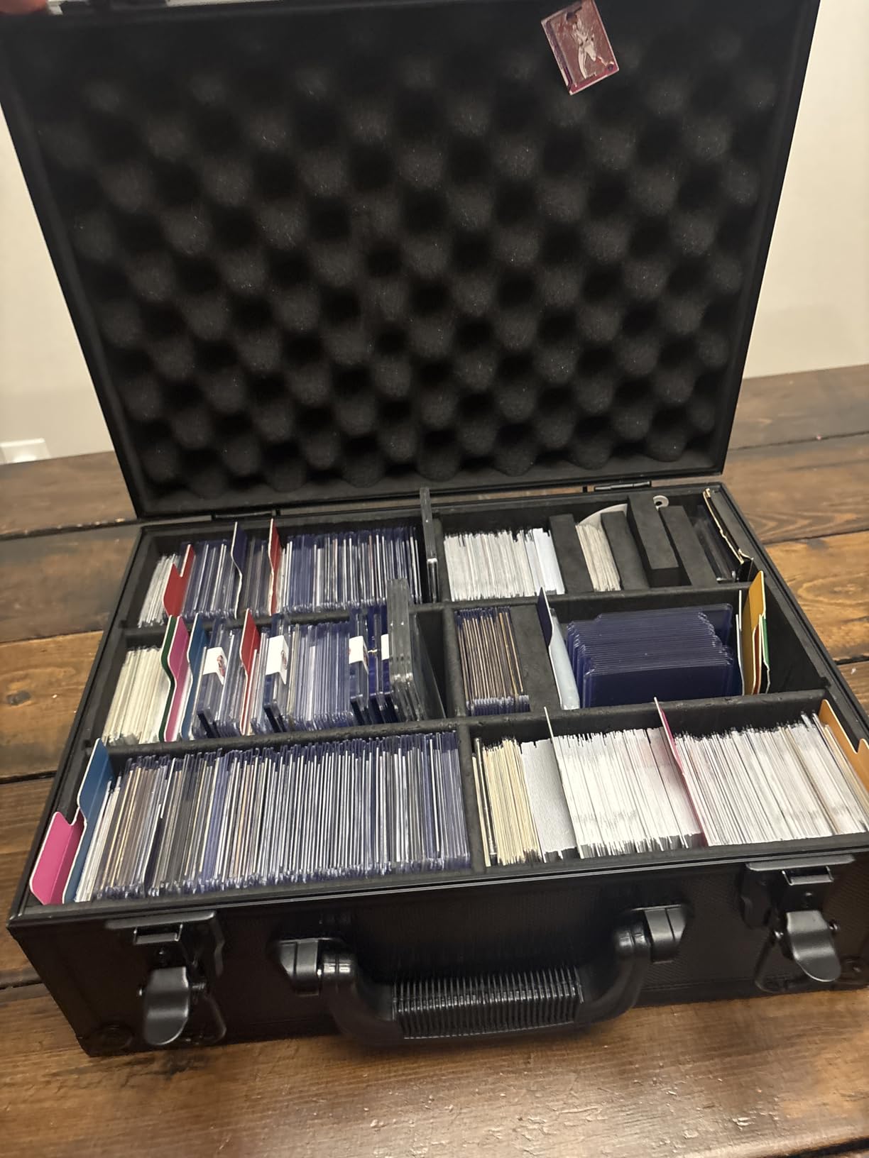 Trading Card Storage Box for 3 x 4 Top Loaders 610+, Sports Cards Case | Baseball Card Storage with 18 Color Separators & 6 Foam Dividers customer photo 2