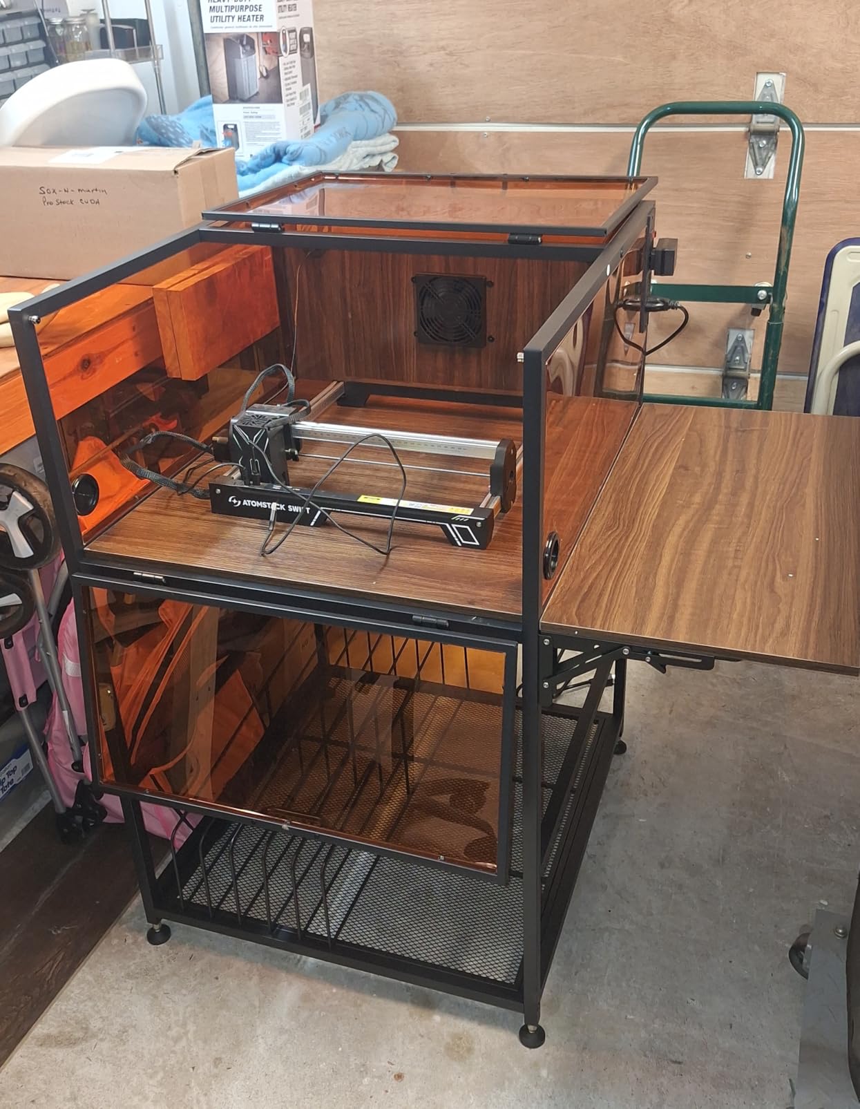 Crafit Laser Engraver Enclosure Cabinet with Exhaust & Light Filtering | Laser Engraving Table with Ventilation Fan, Heavy Duty Laser Cutter Protective Cover Tent, Insulate against Noise Fumes Odors customer photo 2