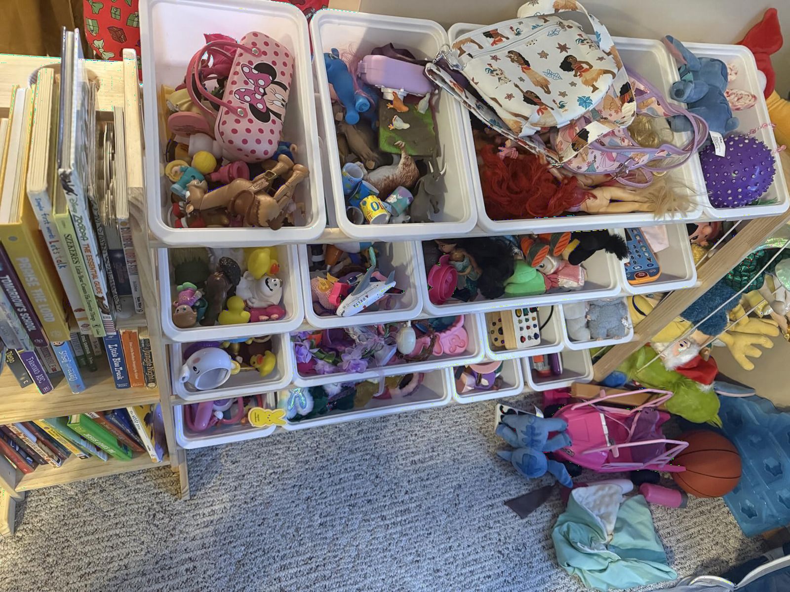 Toy Storage Organizer with Bookshelf and Stuffed Animal Storage - Kids Playroom Organization with Shelves and 12 Toy Bins - Toddler Living Room Toy Box for Lego - Nursery Bedroom Decor Essential customer photo 2