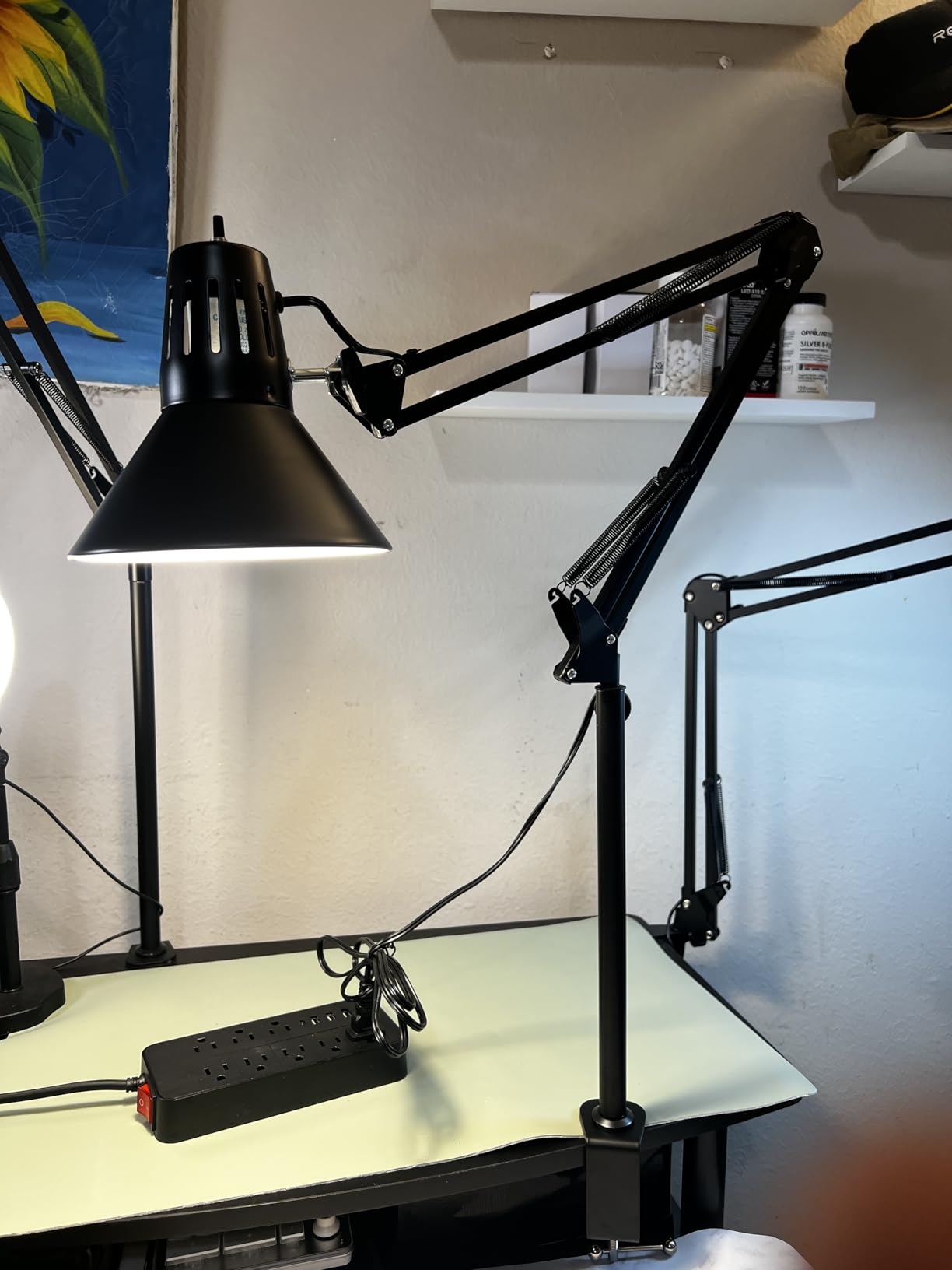 LED Clamp on Desk Lamp, 360°Adjustable Swing Arm Desk Lamp | Clamp Light with Eye-Caring LED Bulb for Home Office Reading Drafting customer photo 1