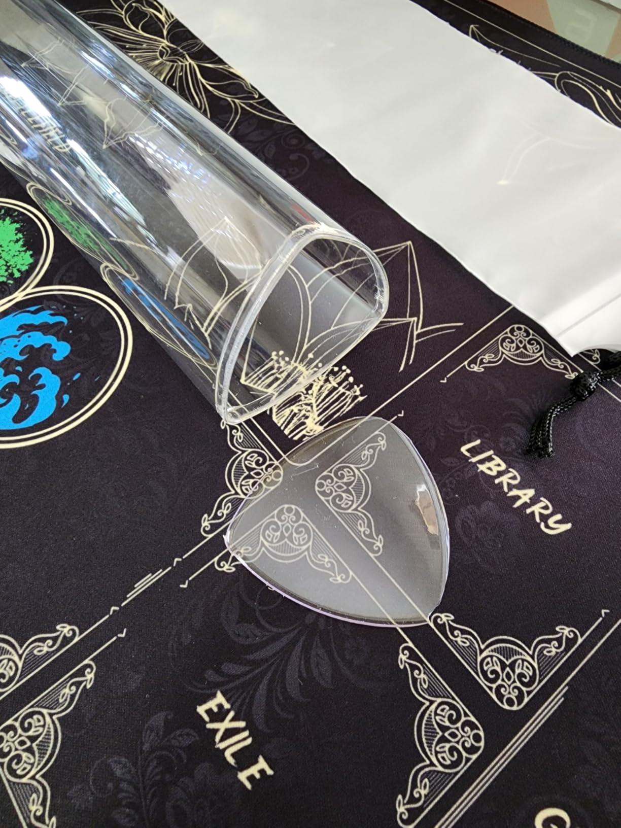 Classic Black TCG Playmat - Solid Color Card Game Mat for All Trading Card Games, 24x14 inch, Stitched Edge, Non-Slip Rubber Base, with Prismatic Playmat Tube customer photo 2