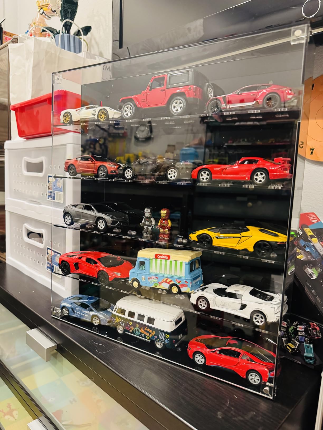 Acrylic Display Case for Minifigure - 360° View Wall Mount Cabinet for 60 Building Block Figures, Minifigure Showcase Cabinet Compatible with Lego Miniatures & Collectibles, Dust-Proof customer photo 1