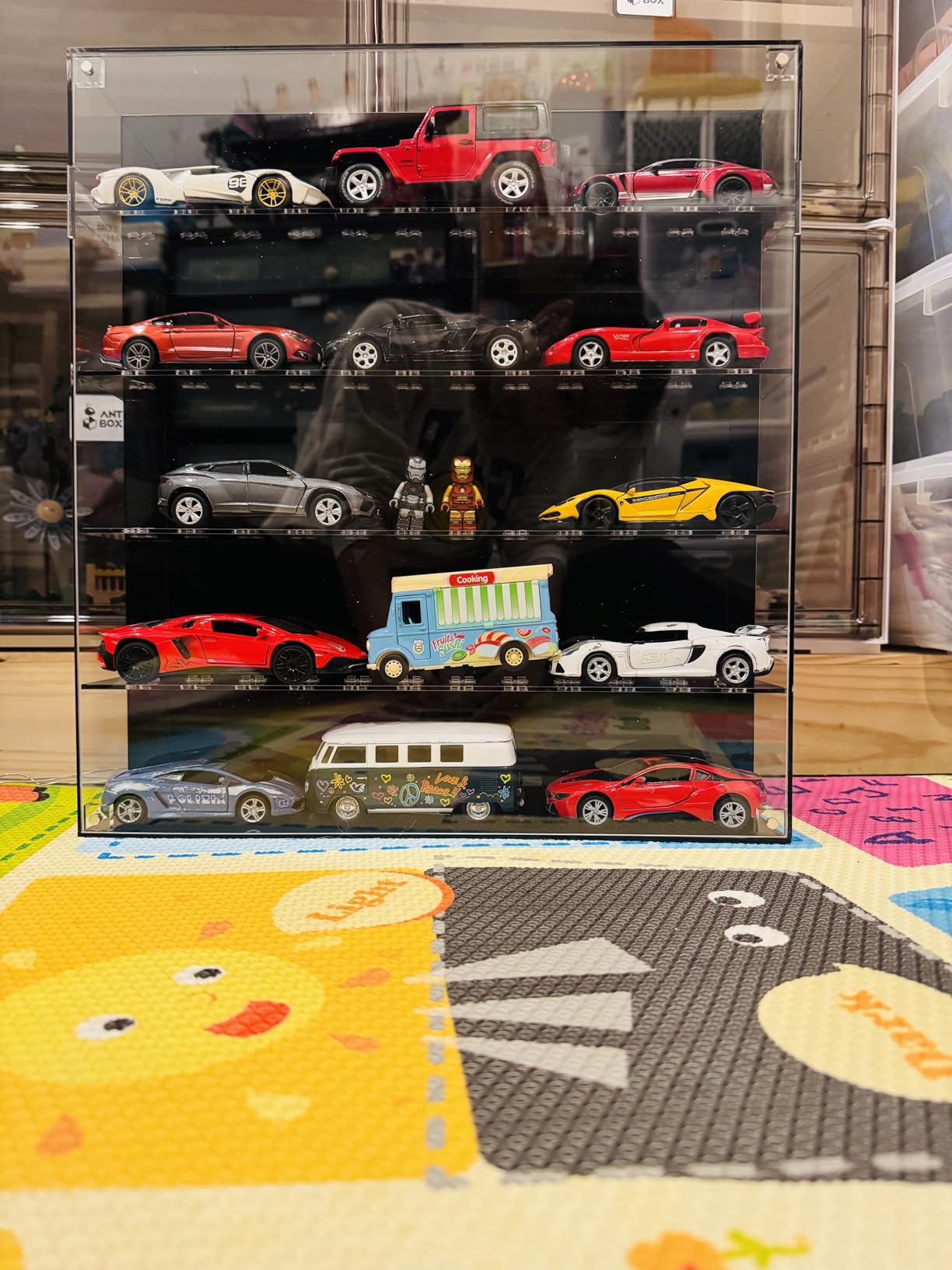 Acrylic Display Case for Minifigure - 360° View Wall Mount Cabinet for 60 Building Block Figures, Minifigure Showcase Cabinet Compatible with Lego Miniatures & Collectibles, Dust-Proof customer photo 2