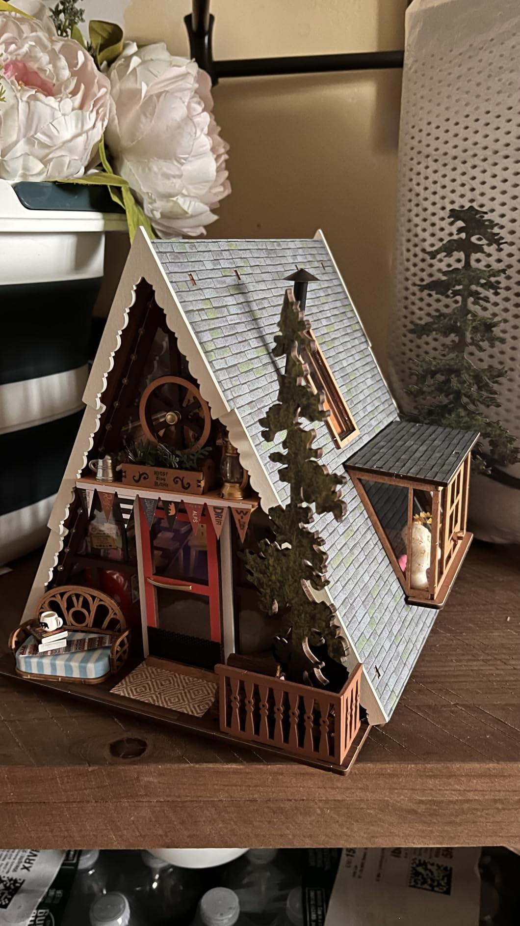 Rolife DIY Miniature House Kits A-Frame Cabin, Tiny House Mini House Building Kit for Teens, DIY Crafts for Adults, Birthday/Halloween for Parents Friends (A-Frame Cabin) customer photo 2