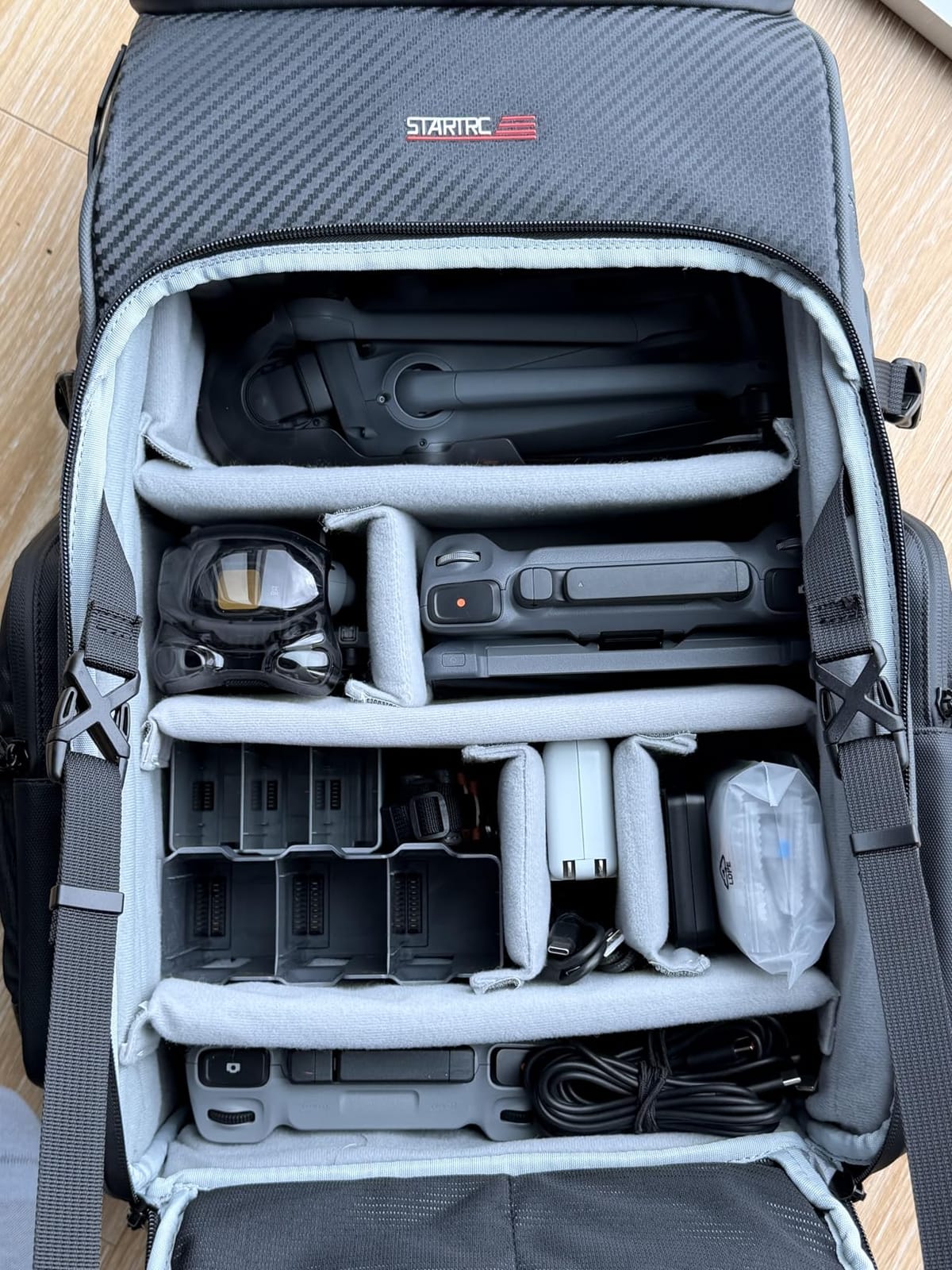 STARTRC Outdoor Backpack 40L for DJI Mavic 4 Pro/Air 3S/Avata 360/Mini 5 Pro Drone and Accessories, can Accommodate 2-3 Drones or Cameras, One-piece DIY Partition Design customer photo 1