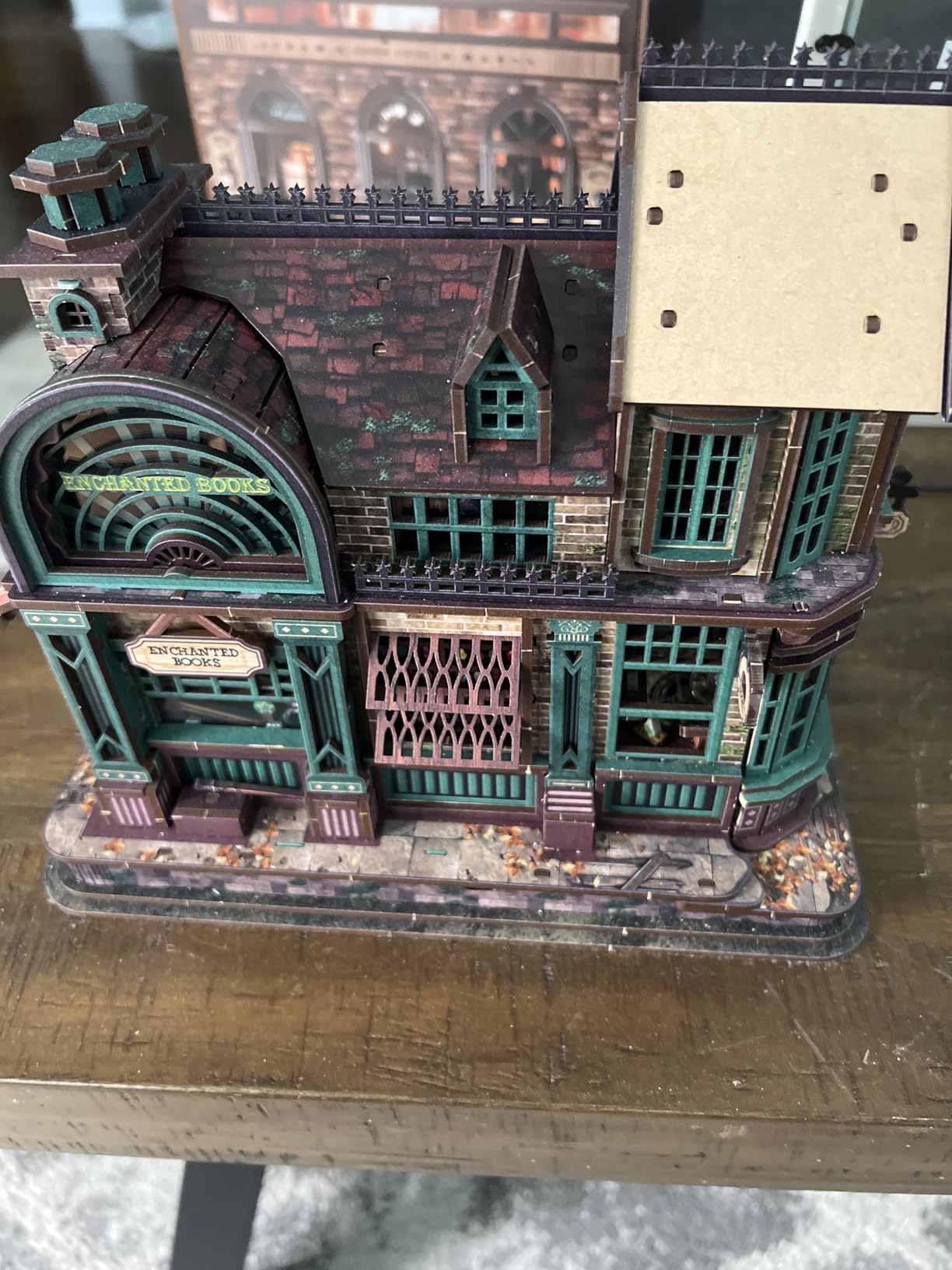 FUNPOLA 3D Wooden Puzzle Magic Bookstore with LED Lights - DIY Miniature Kit, Spellbound Bookshop, Home Decor Display, Creative Gift for Adults customer photo 2