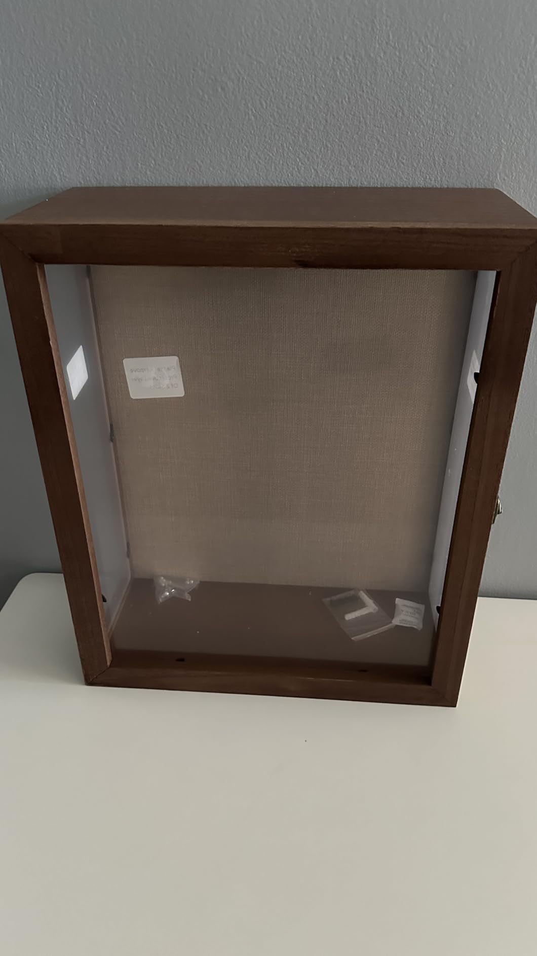 13x16x6 Extra Deep Shadow Box with 3 Removable Panels, Carbonized Wood Display Case for Wall Mounted or Tabletop, Rectangle Shadow Box for Wedding, Pet Memorial, Minifigure, Baby Keepsakes customer photo 2