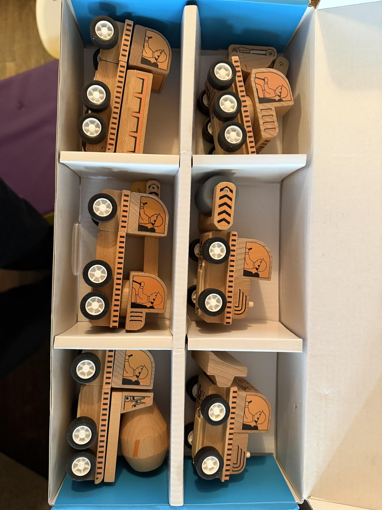 6-Piece Wooden Construction Vehicle Toys Set with Bulldozer, Excavator, Crane, Dump Truck - Montessori Toddler Toys Ages 3-6, All-Natural Safe Push & Go Gift for Boys & Girls customer photo 2