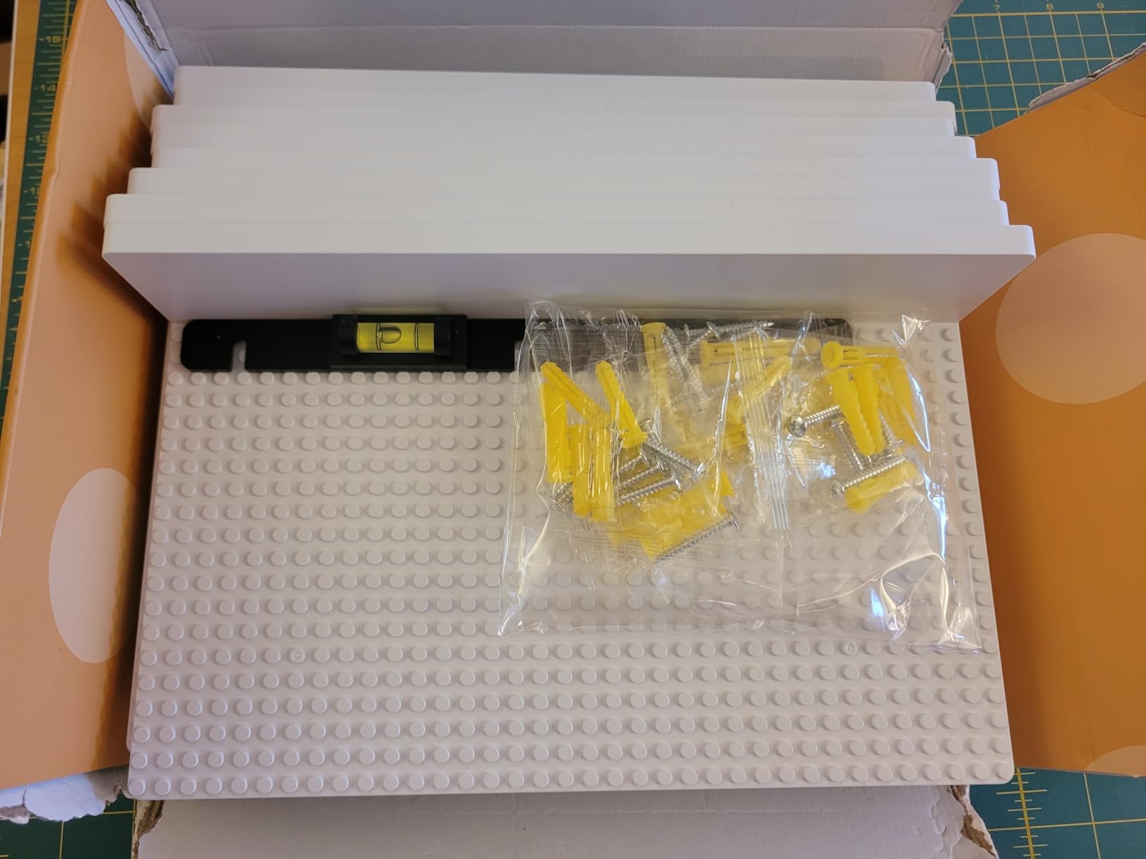 BlissBox 4-Pack Large Display Shelves for Wall Compatible with Lego Building Bricks, 11.3x6.3inch Dual-Sided 36x20 Studs for Brick Display and Storage, for Medium & Large Brick Builds, White customer photo 2